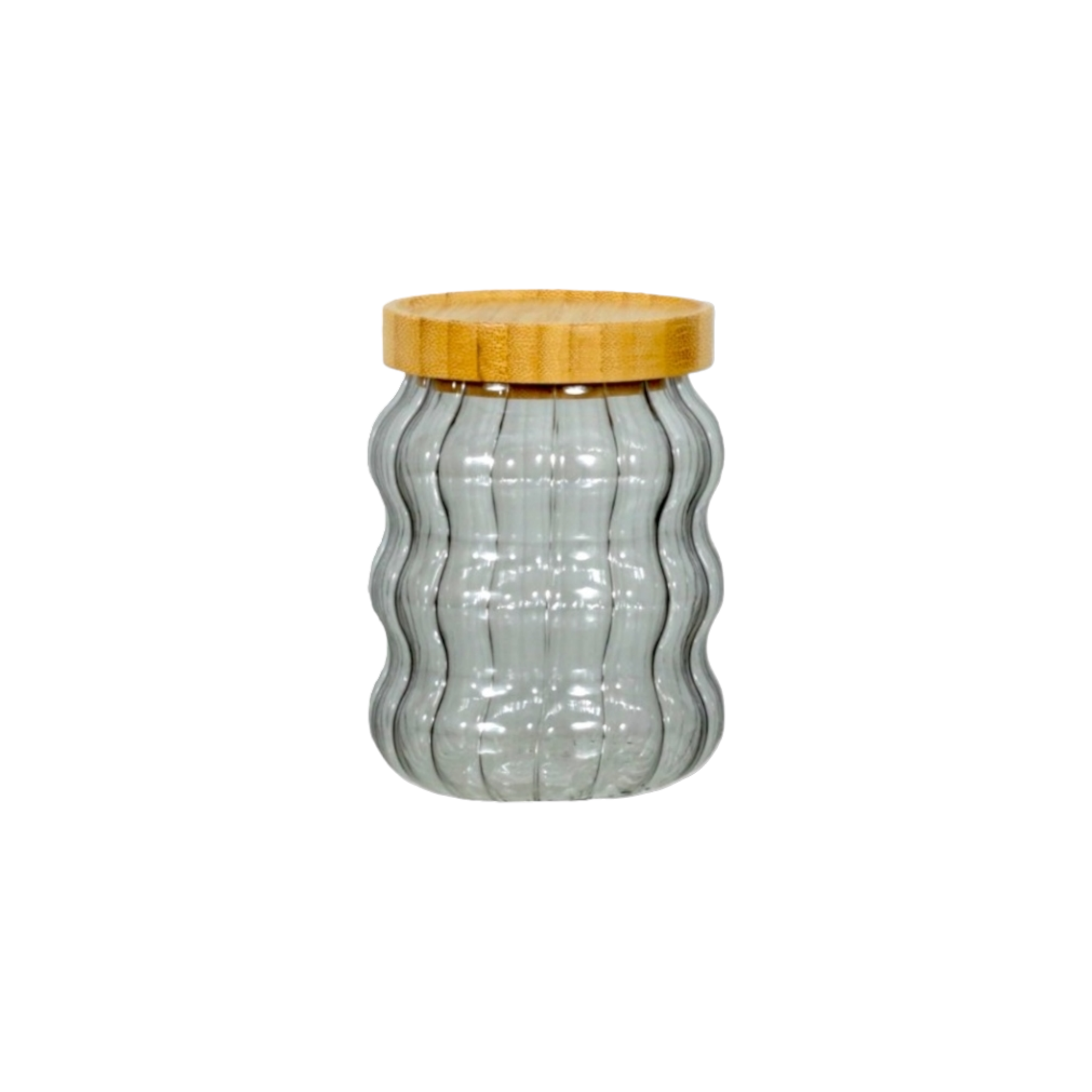 Glass Canister Smoke Jar 530ml with Bamboo Lid 27309