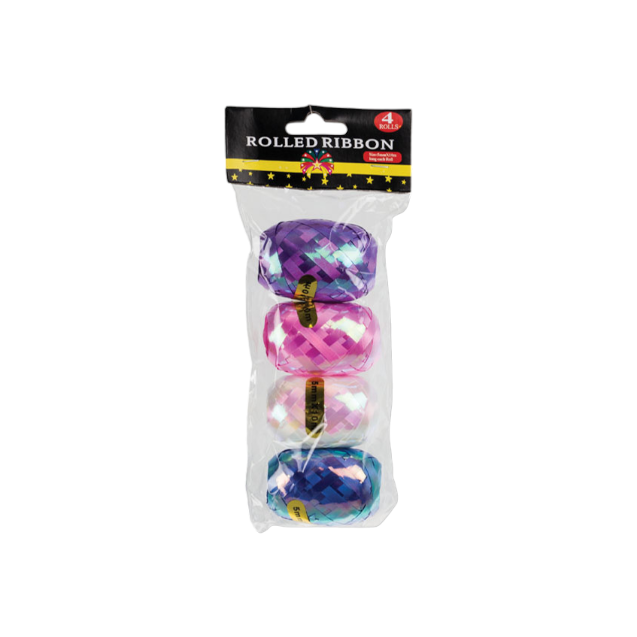 Ribbon Gift Decor Pearlized 10mx5mm 4pack Assorted