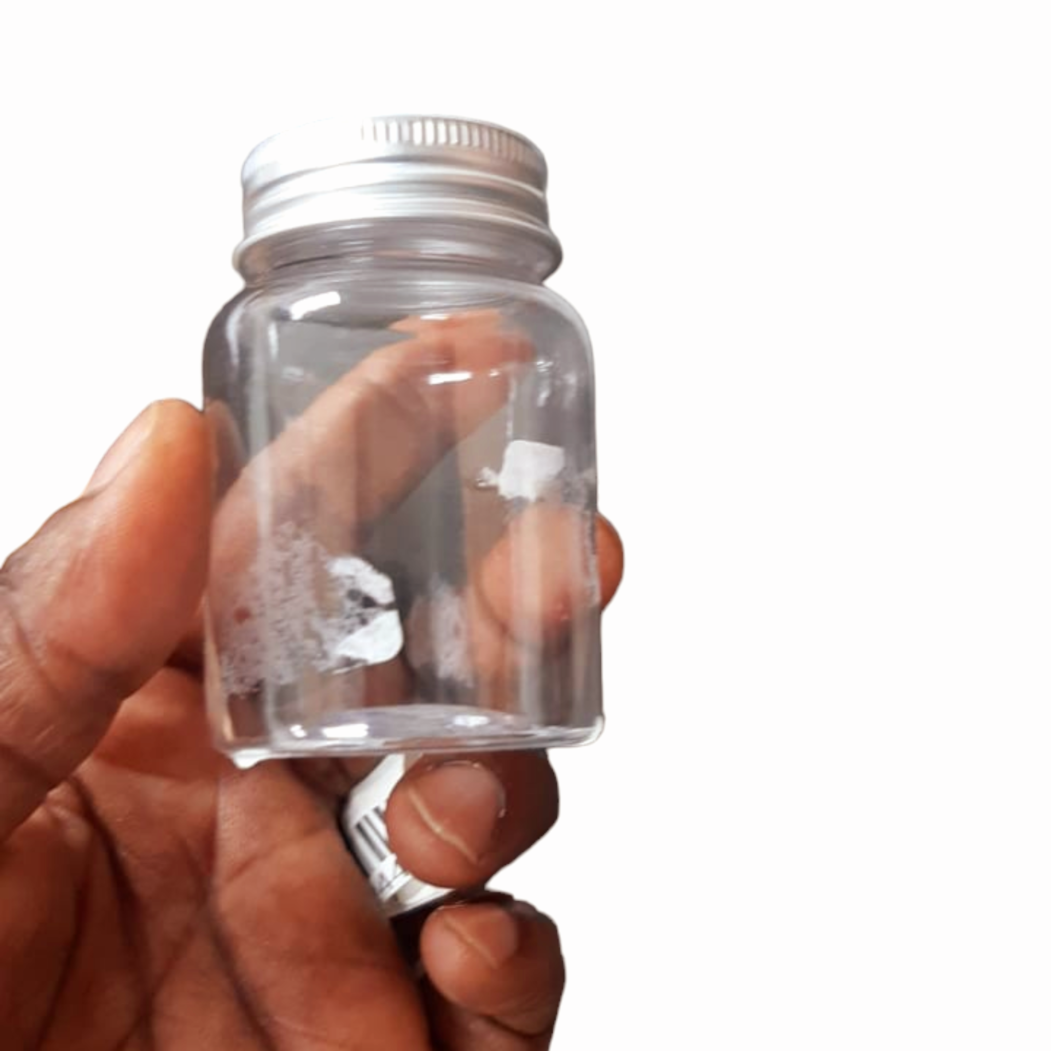50ml PET Plastic Bottle with Silver Aluminium Lid