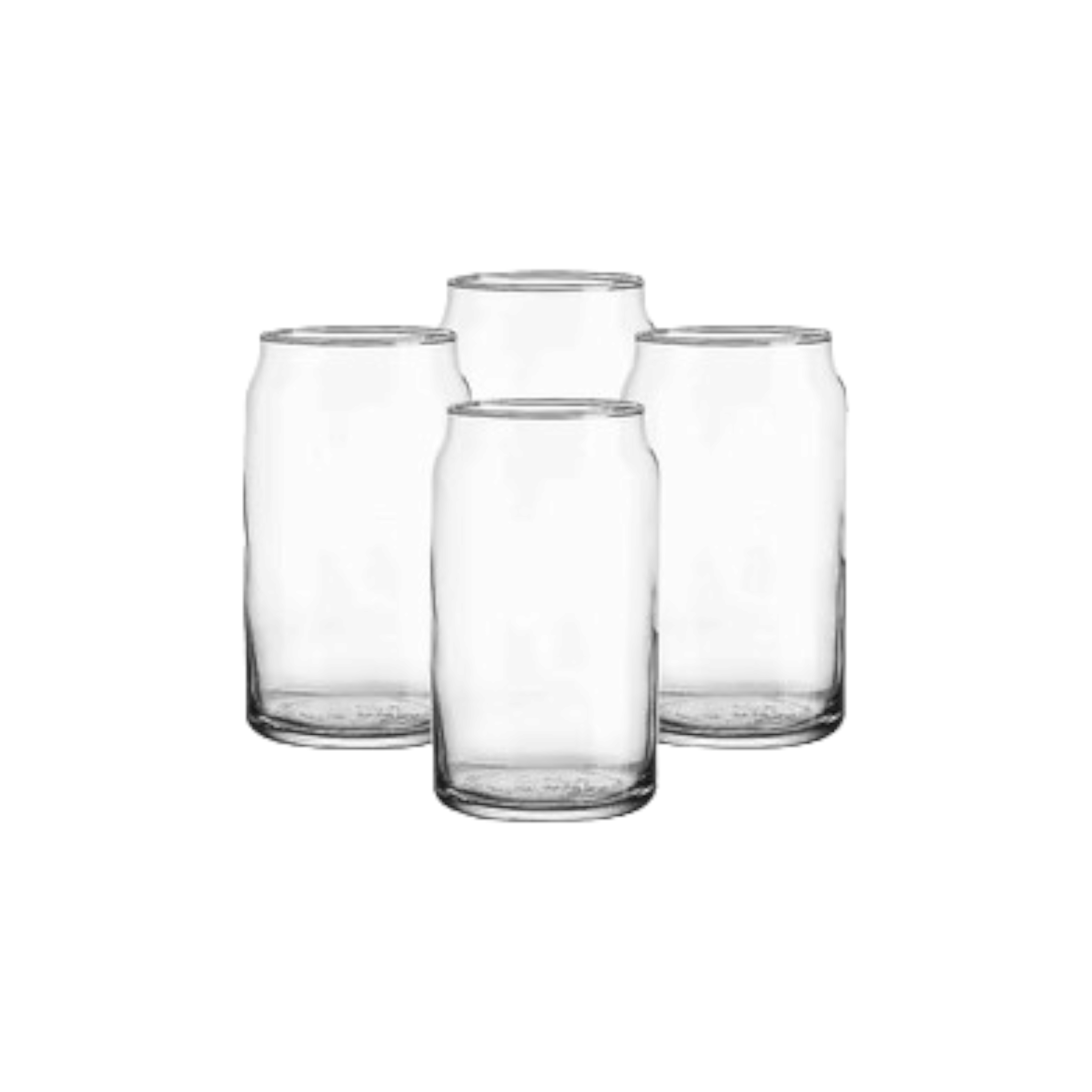 Aqua Glass Drinking Can Tumbler 435ml Gift Box Set of 4