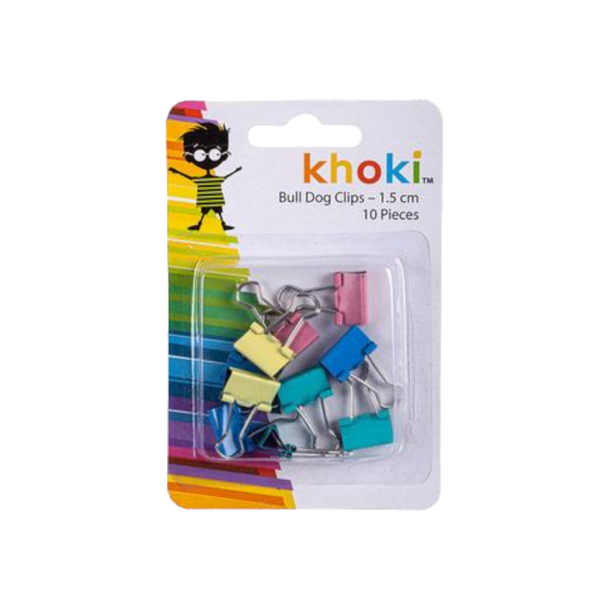 Khoki Stationery Bulldog Clip 1.5cm 10pcs Assorted Colour