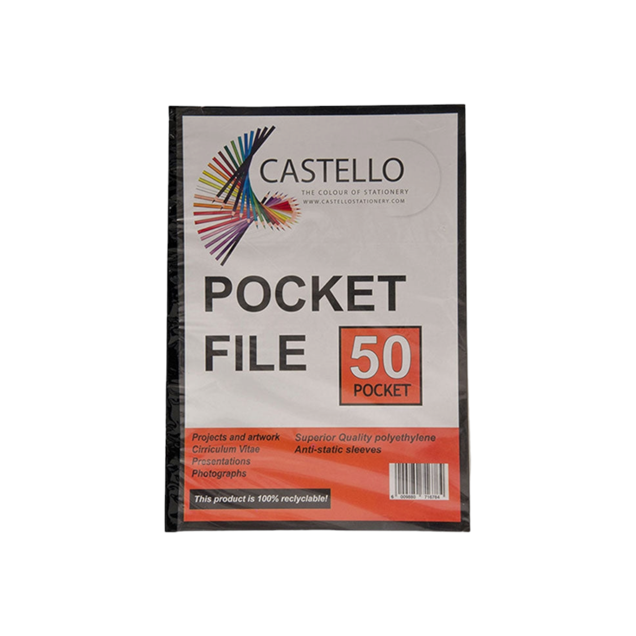 Castello A4 Flip File 50pg Filing Pockets
