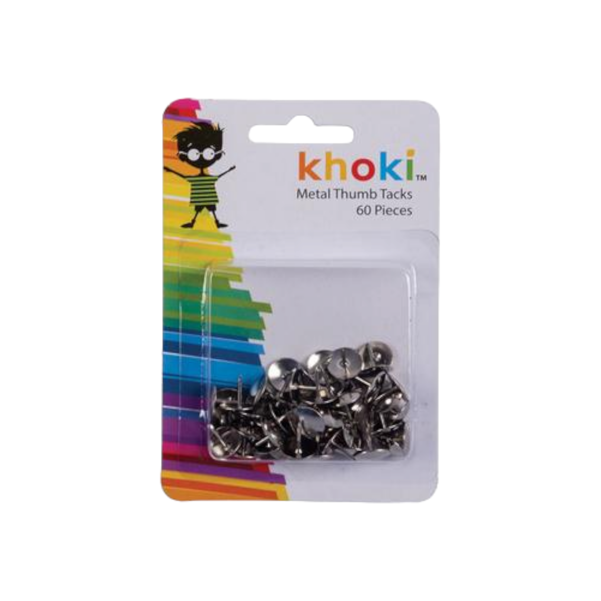 Khoki Stationery Metal Thumb Tacks 60pcs