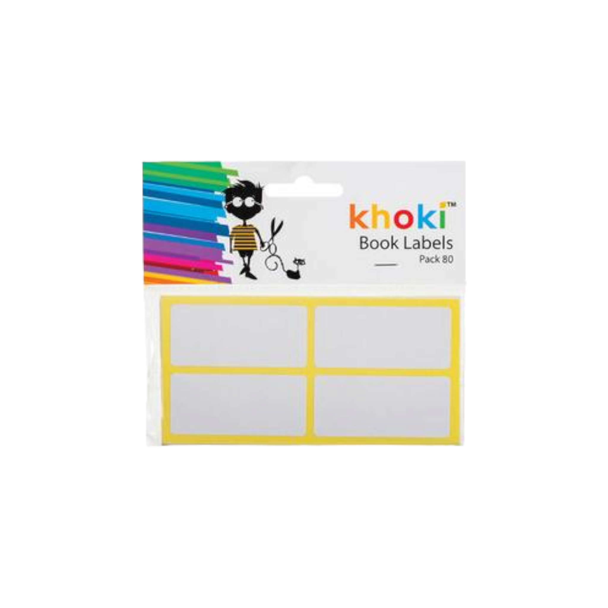 Khoki Self Adhesive Border Labels Rectangle 80pc
