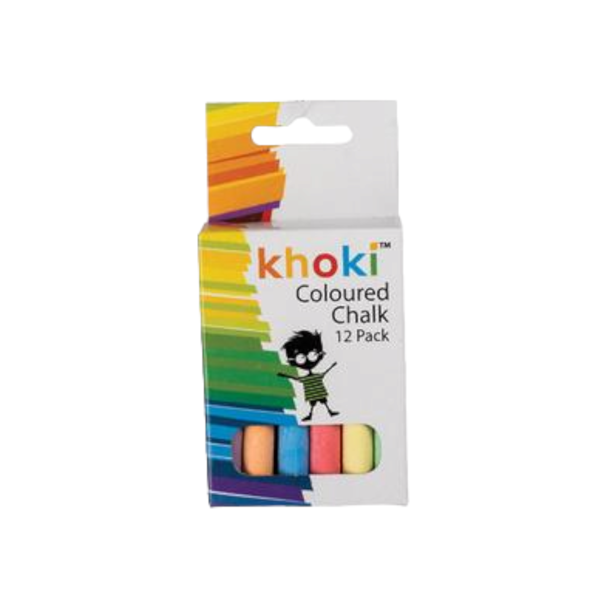 Khoki Coloured Chalk Assorted 12pcs