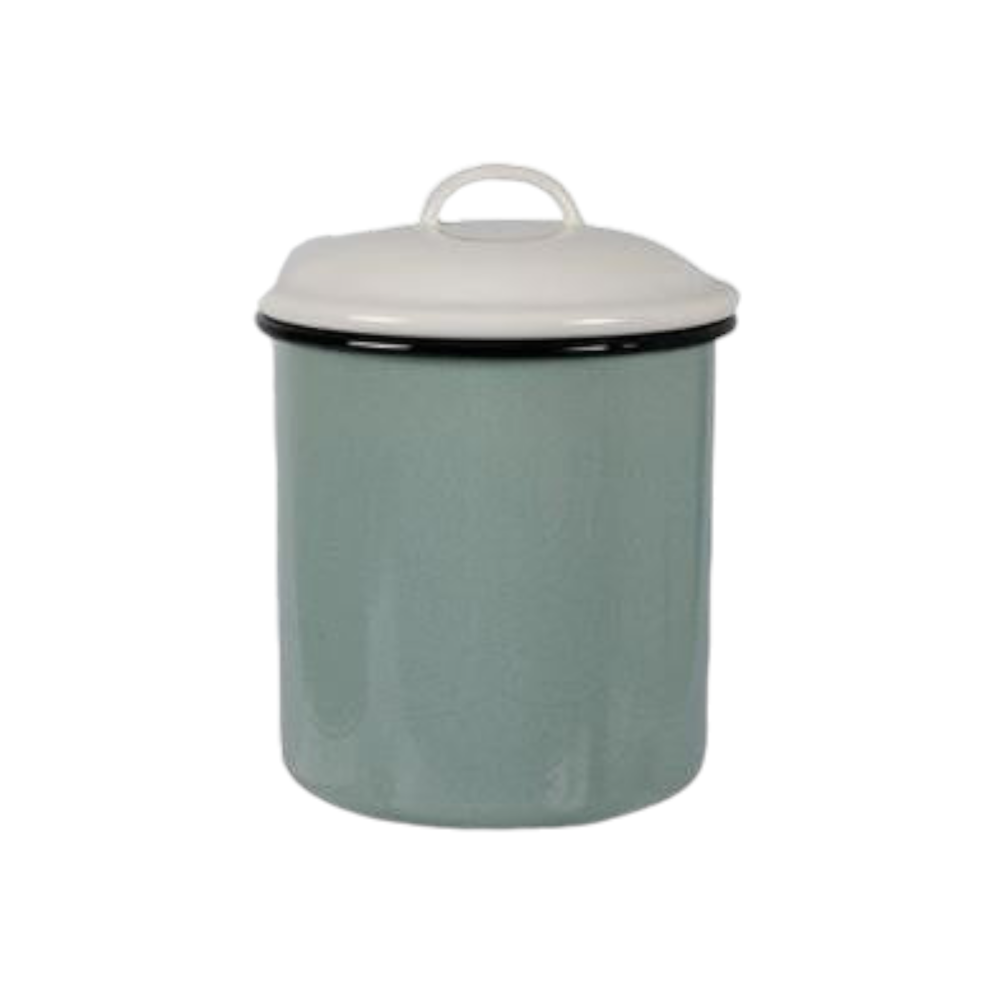 Enamel Belly Canister Pot 13cm with Lid