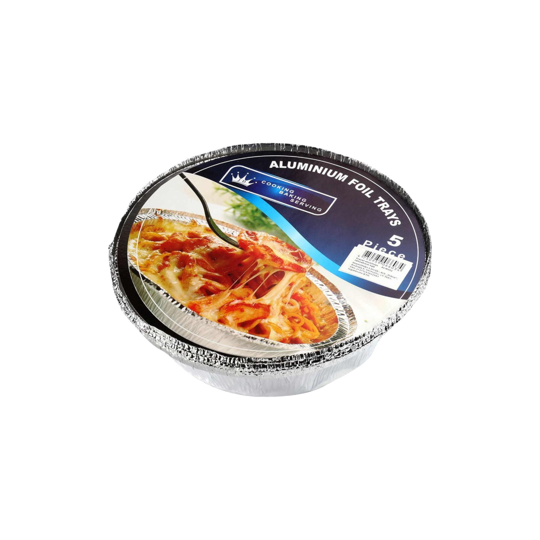 Aluminium Foil Takeaway Container Round with Lids 230x45mm 5Pcs