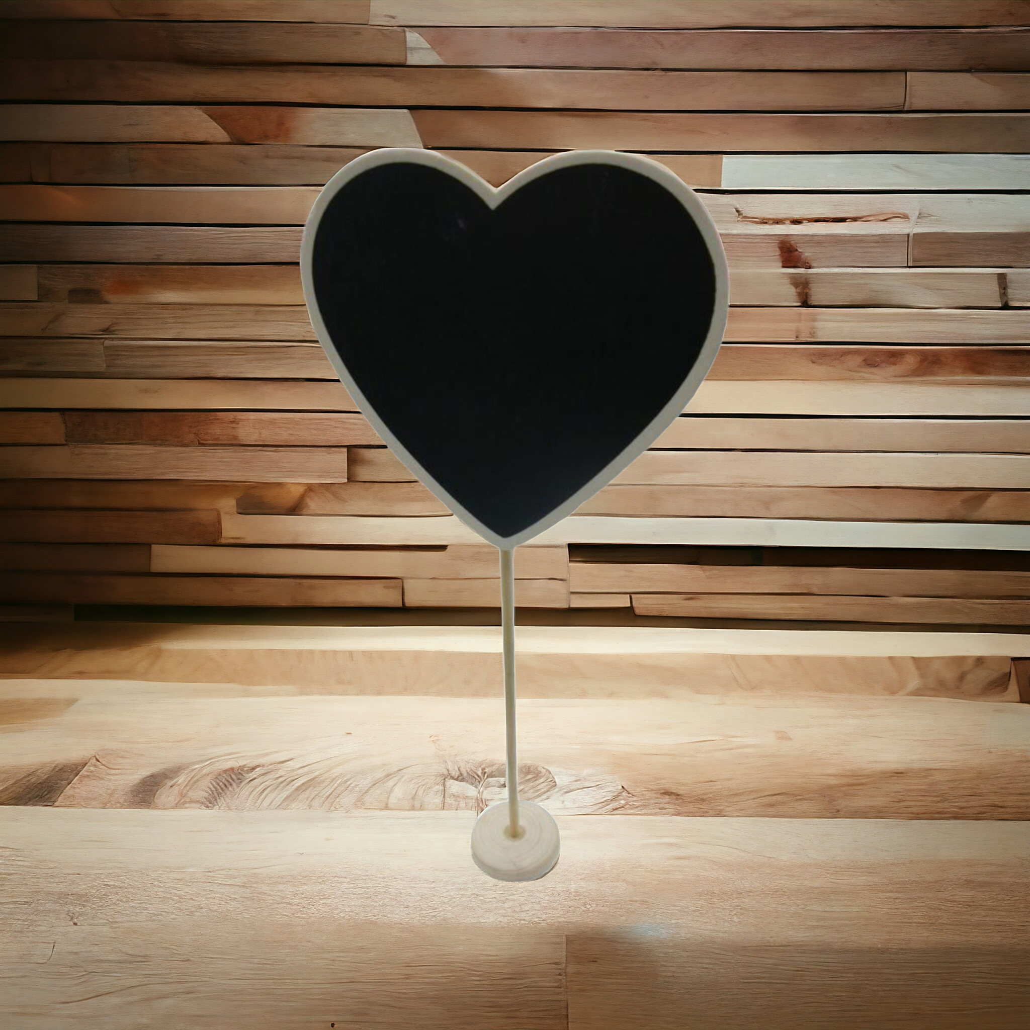 Heart Chalkboard Wooden Stand 16x15cm Black Board Notes for Parties