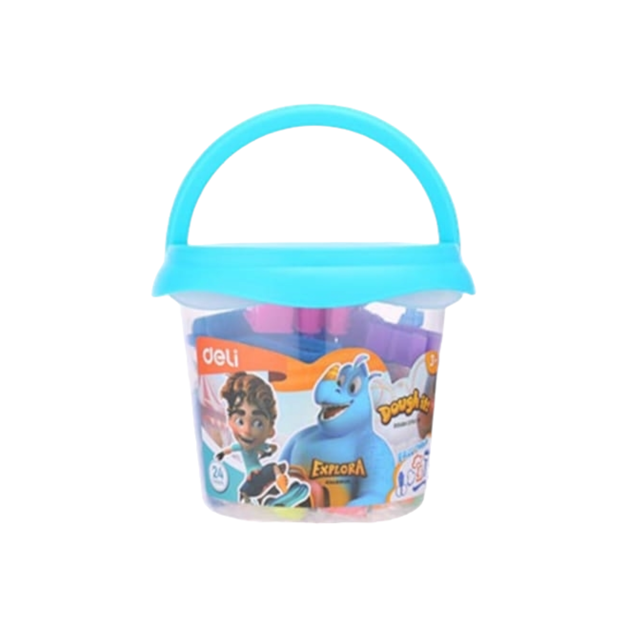 Deli Kids Play Dough 12-Colors in Bucket Tub 160g