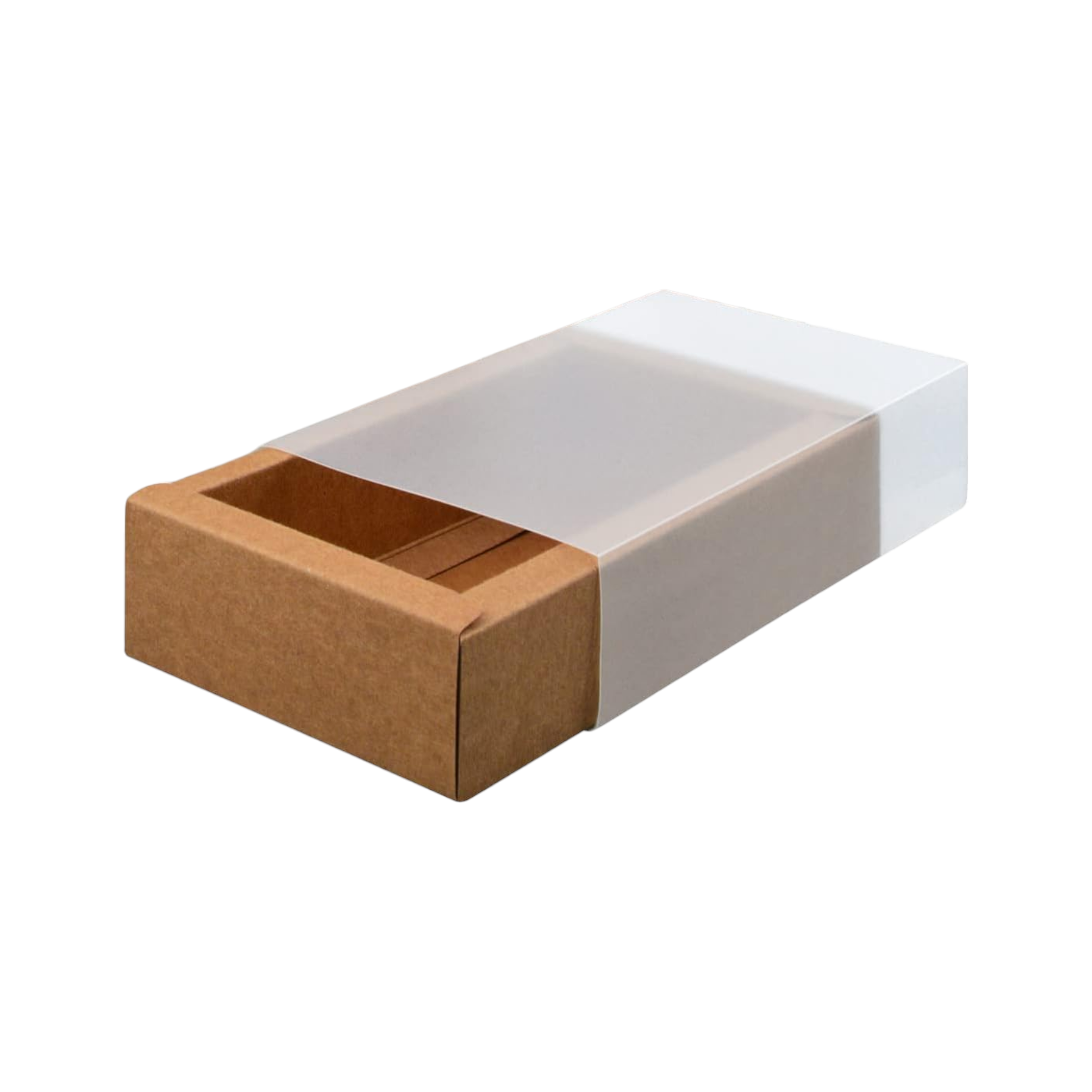 Kraft Gift Paper Biscuit Boxes Rectangle with Clear PVC Window