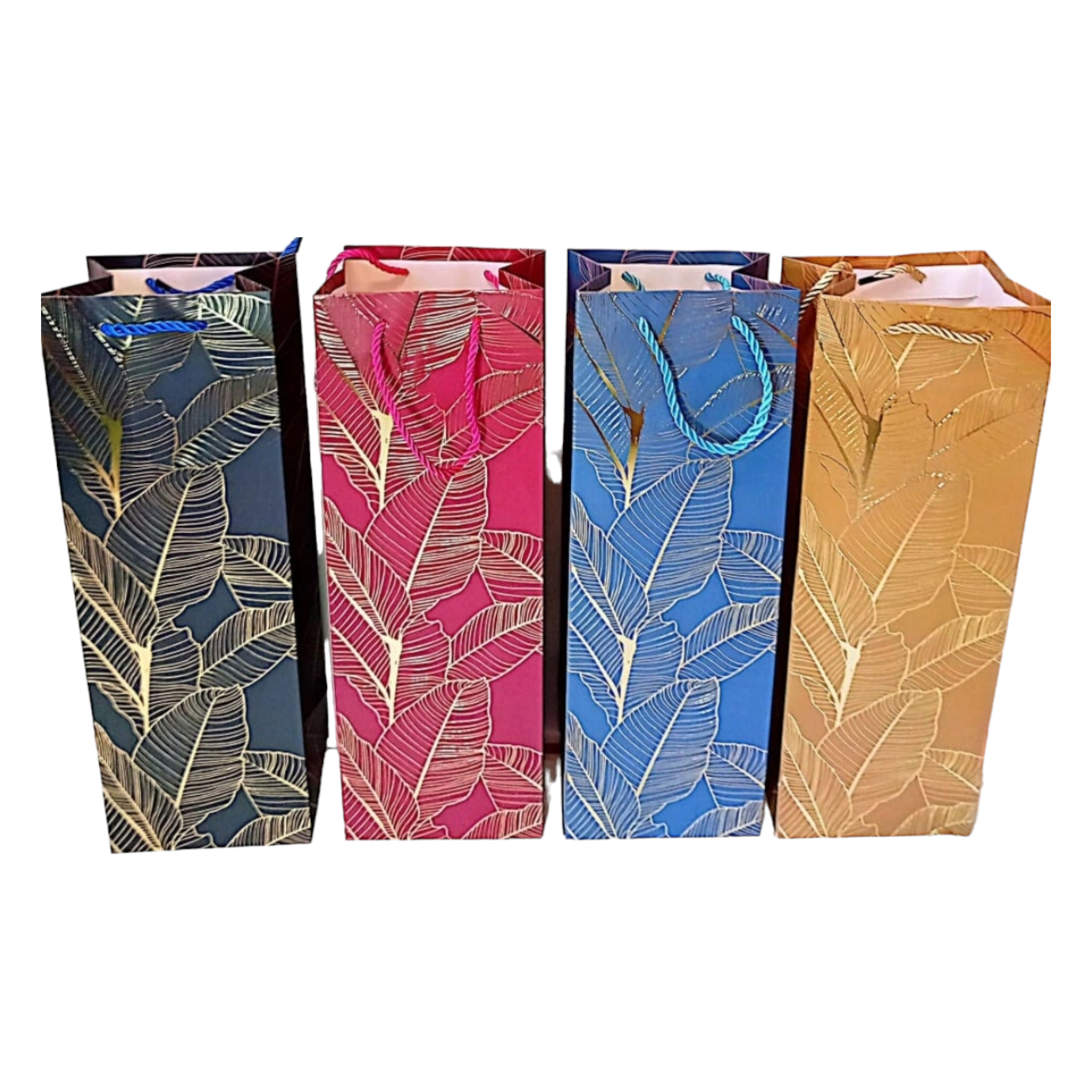 Decorative Festive Gift Paper Bottle Bags 12x35x9cm