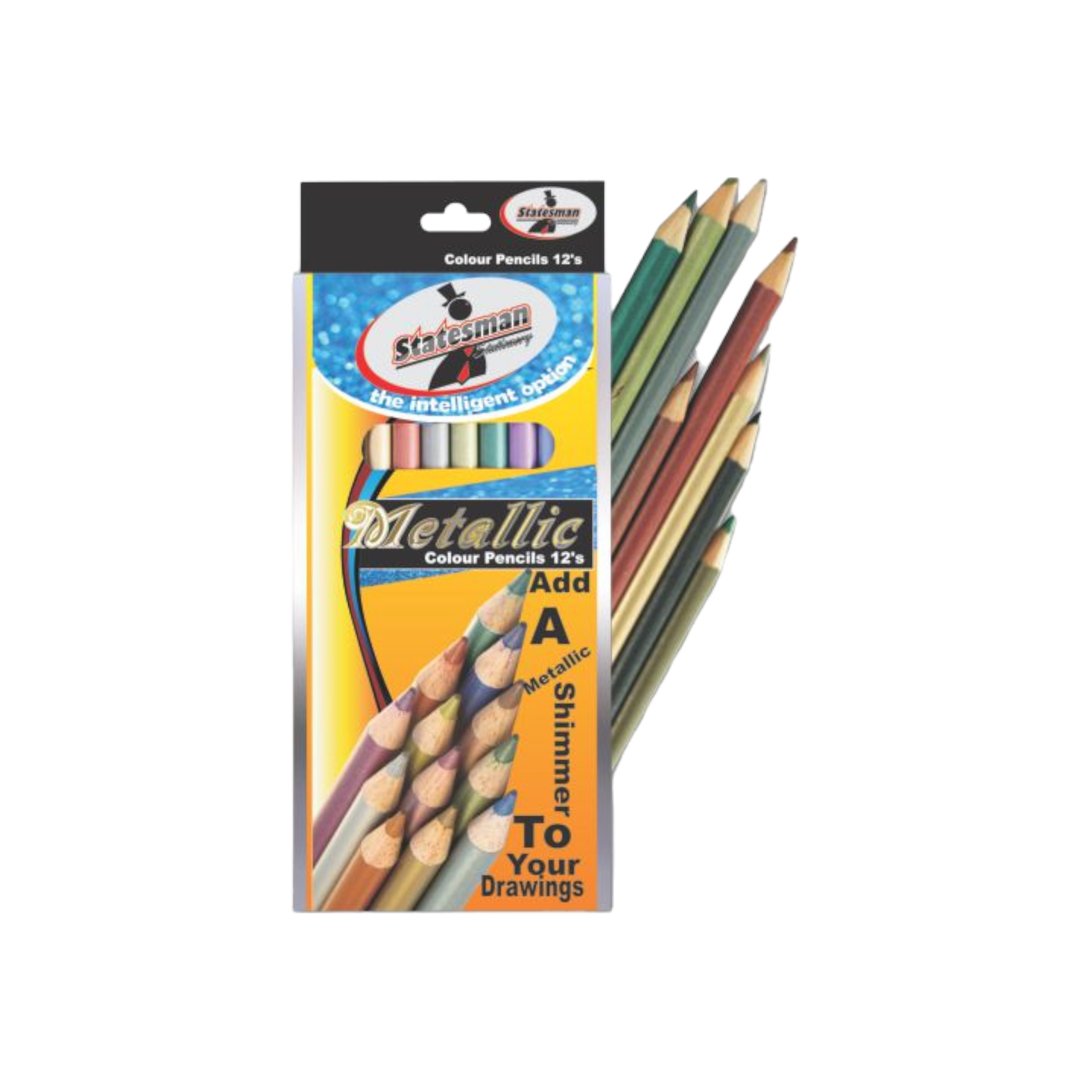 Statesman Pencil Colours Metallic 12pack