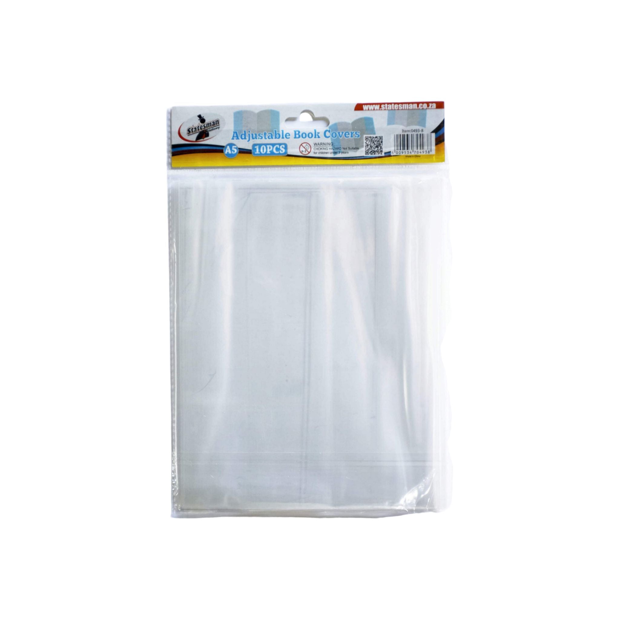 A5 Slip On Plastic Book Covers 10pack