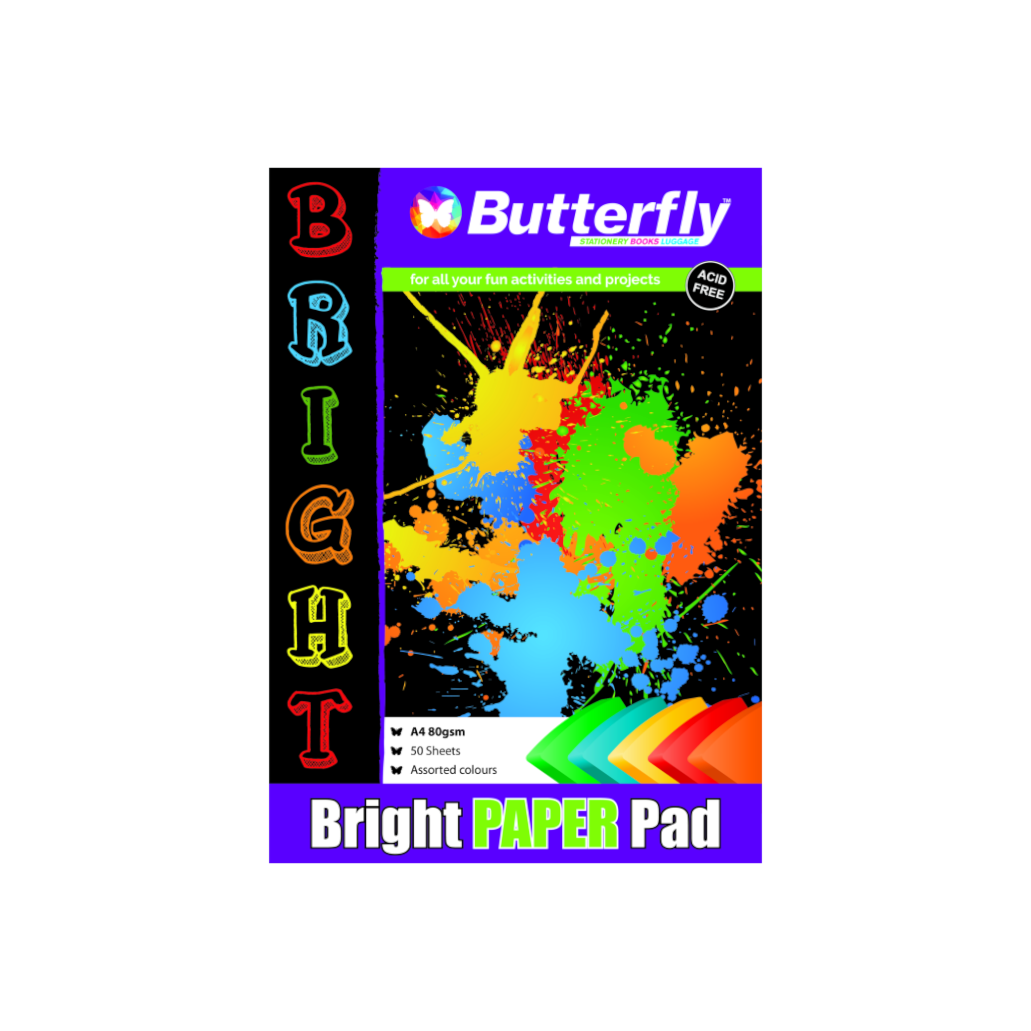Butterfly Bright Paper Pad 50pack