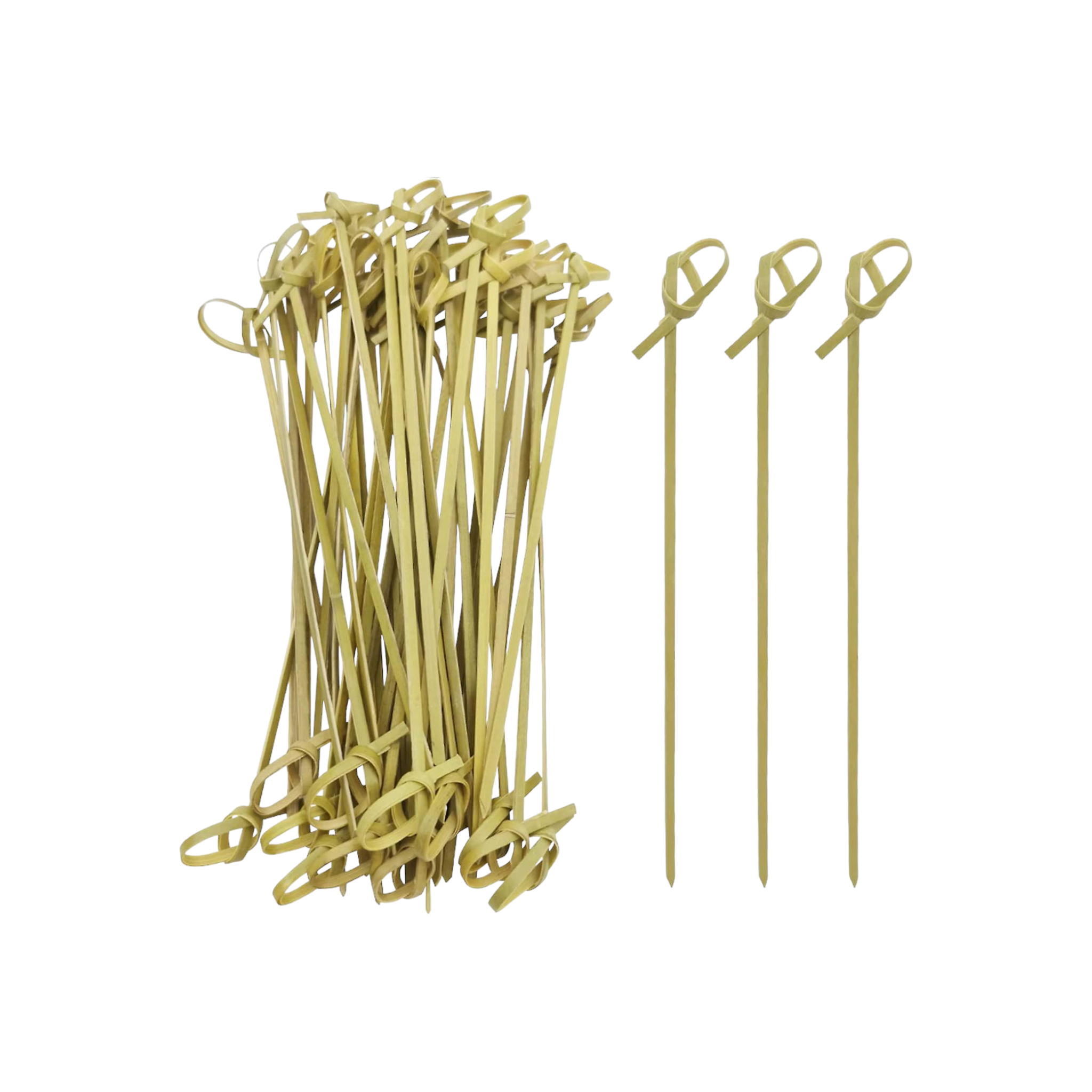 Bamboo Disposable Knot Picks 15cm Round Shape 50pc