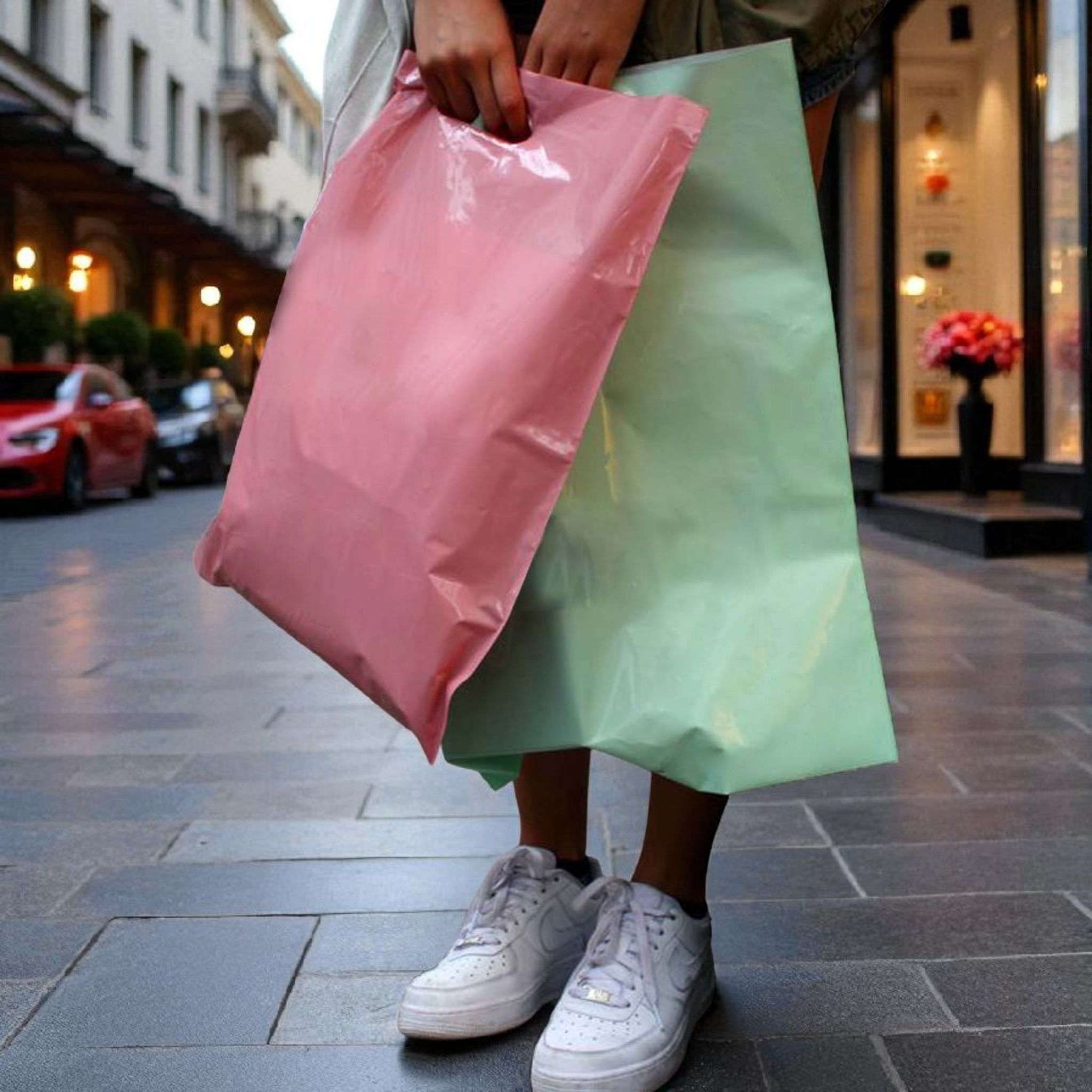 Plastic Boutique Bags 220+80x400mm 75microns 100Pack