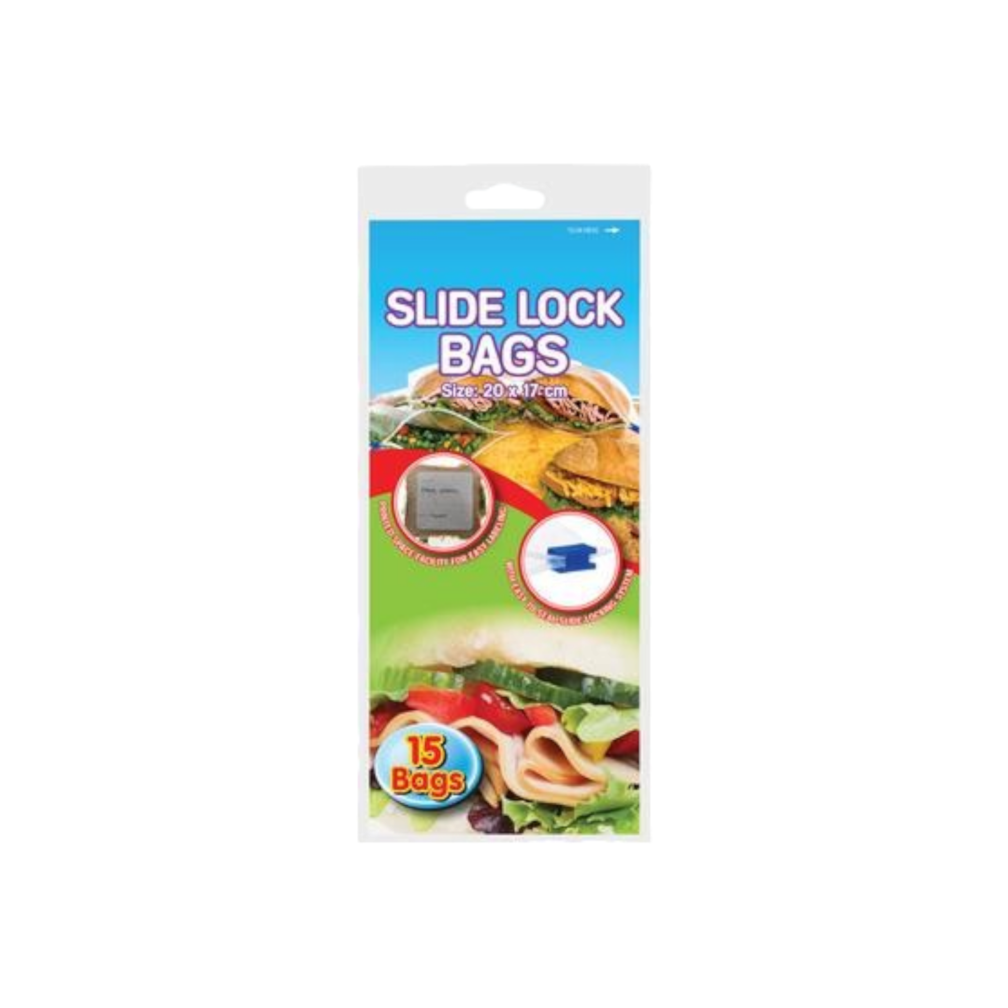 Disposable Slide Lock Seal Plastic Bags 17x20cmcm 15pack