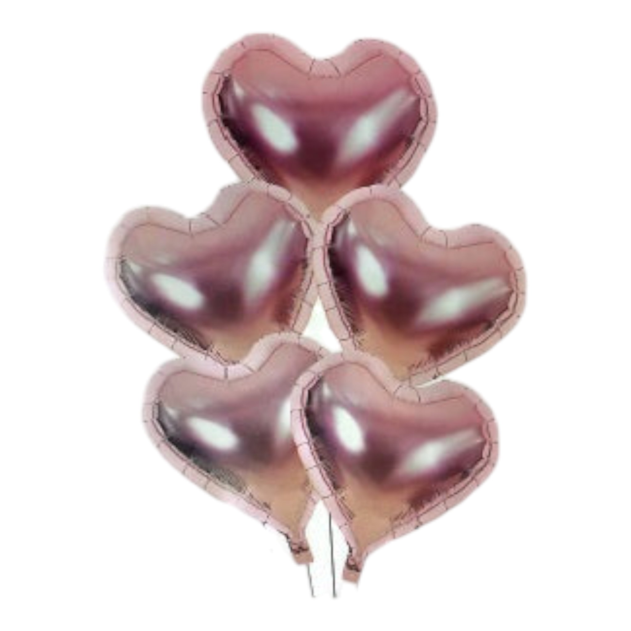 Foil Balloon Heart Shape 18Inch Solid Colour 45cm 5pc Set