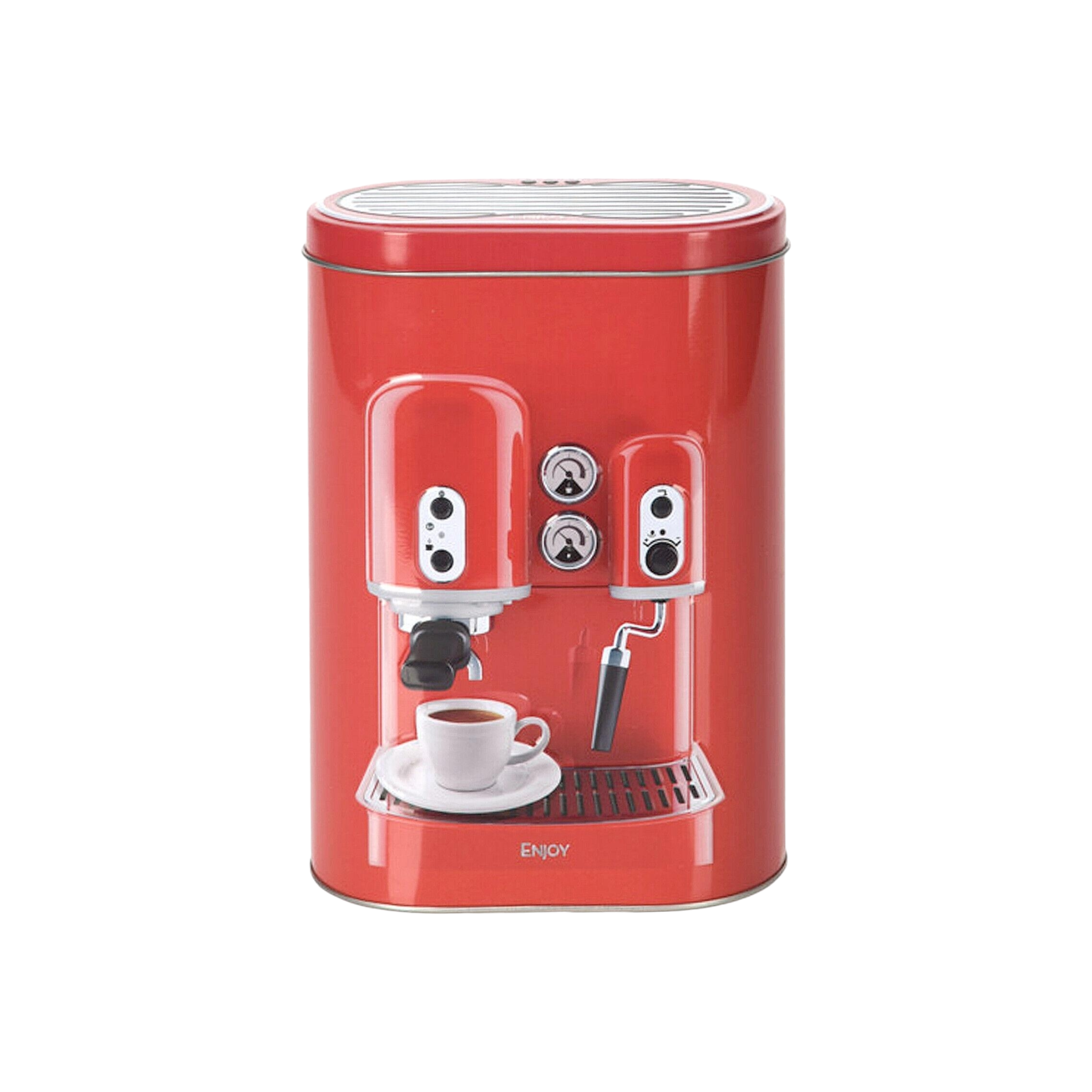 Retro Coffee Machine Tin Canister Food Storage Container Kitchen Jar Holder 13151