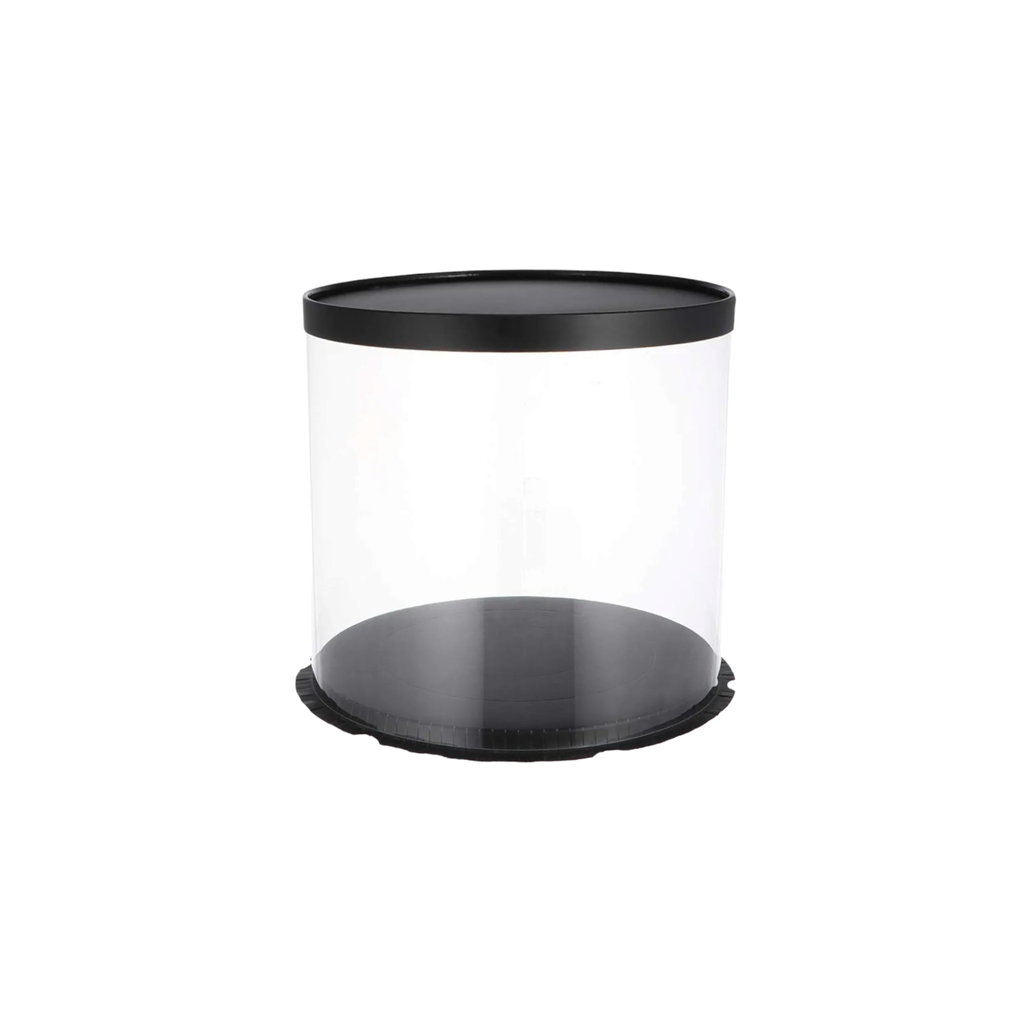 Cake Box Round Clear See Through Small Black