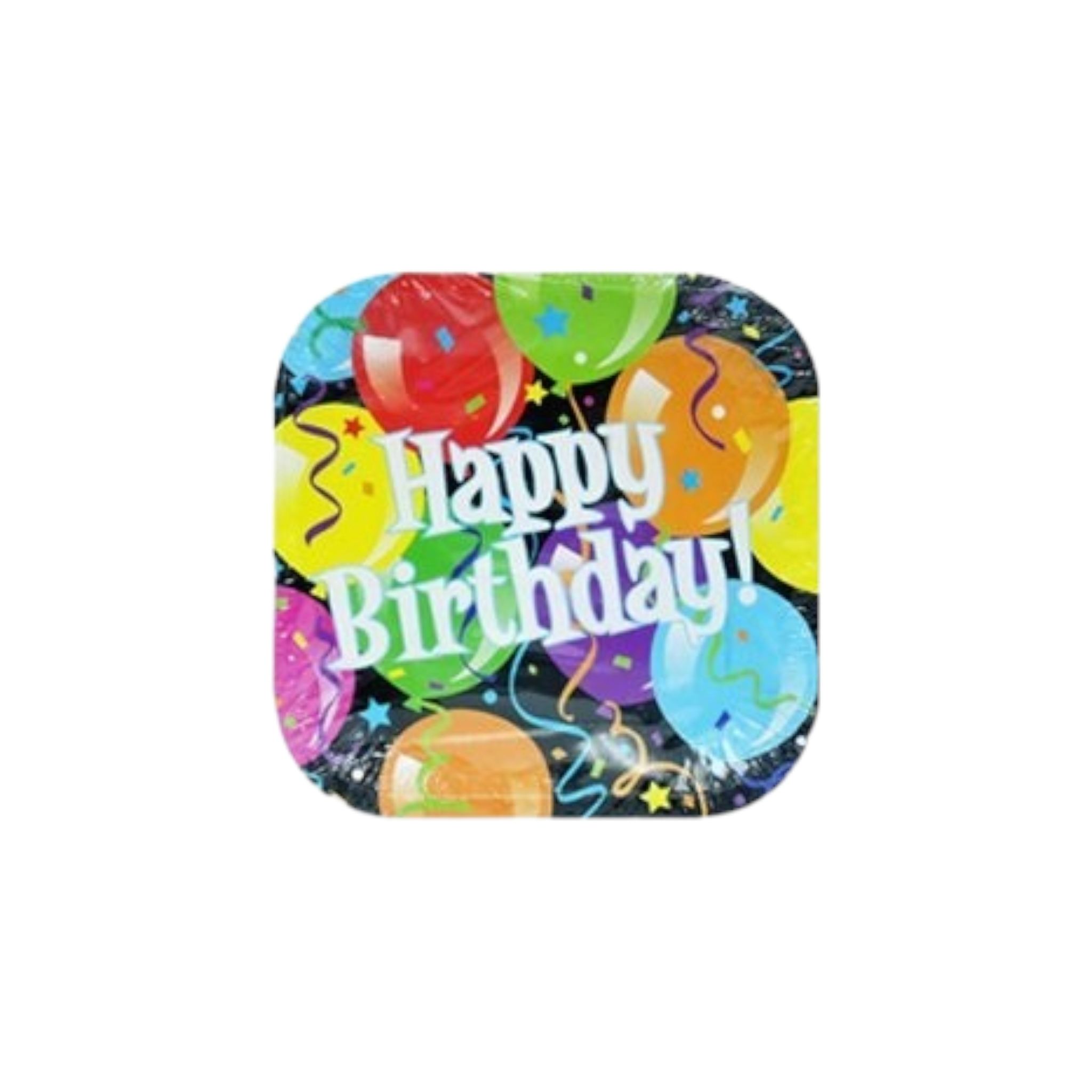 Happy Birthday Party Paper Plate Square 7inch 10pcs