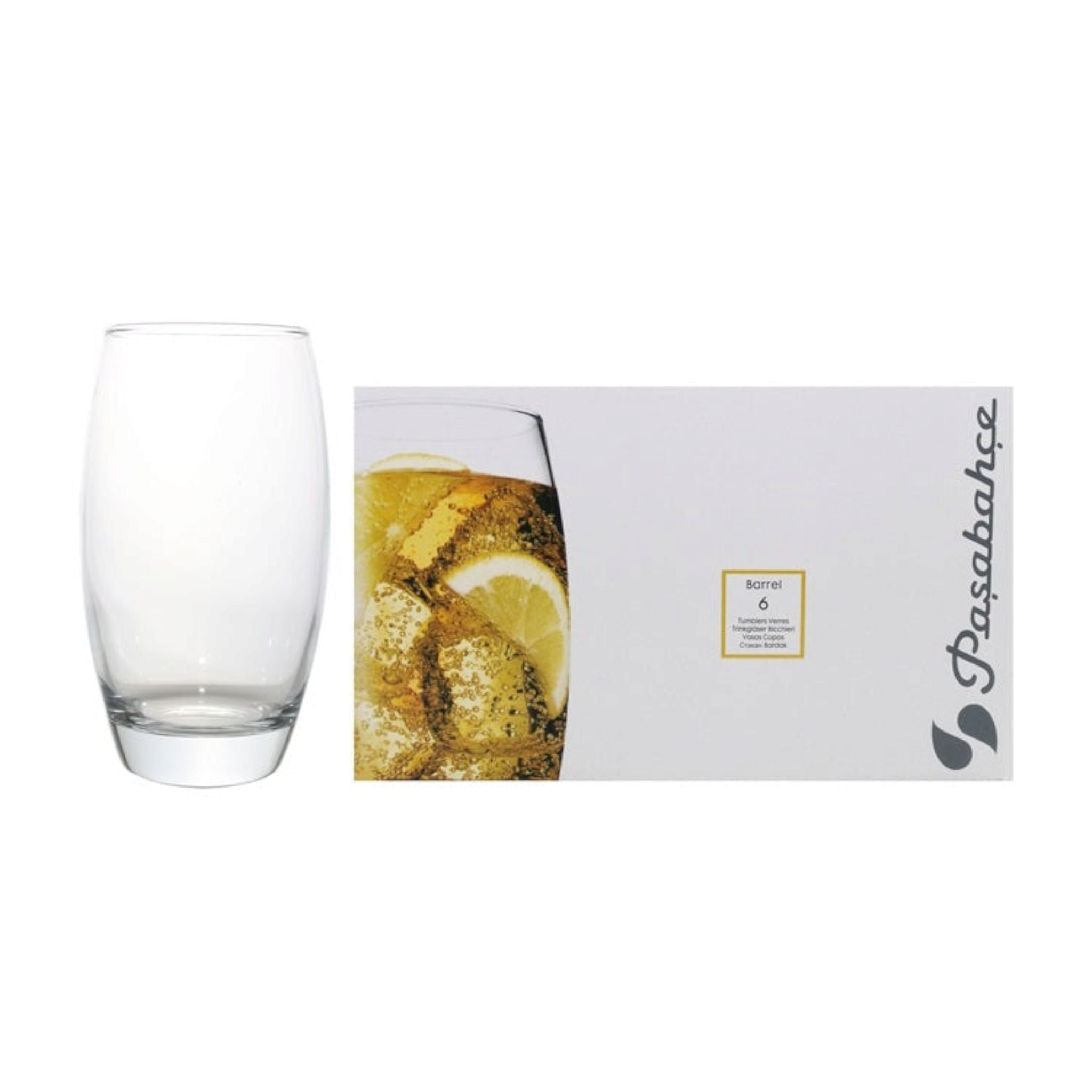 Pasabahce Hiball Barrel Glass Tumbler 500ml 6pack