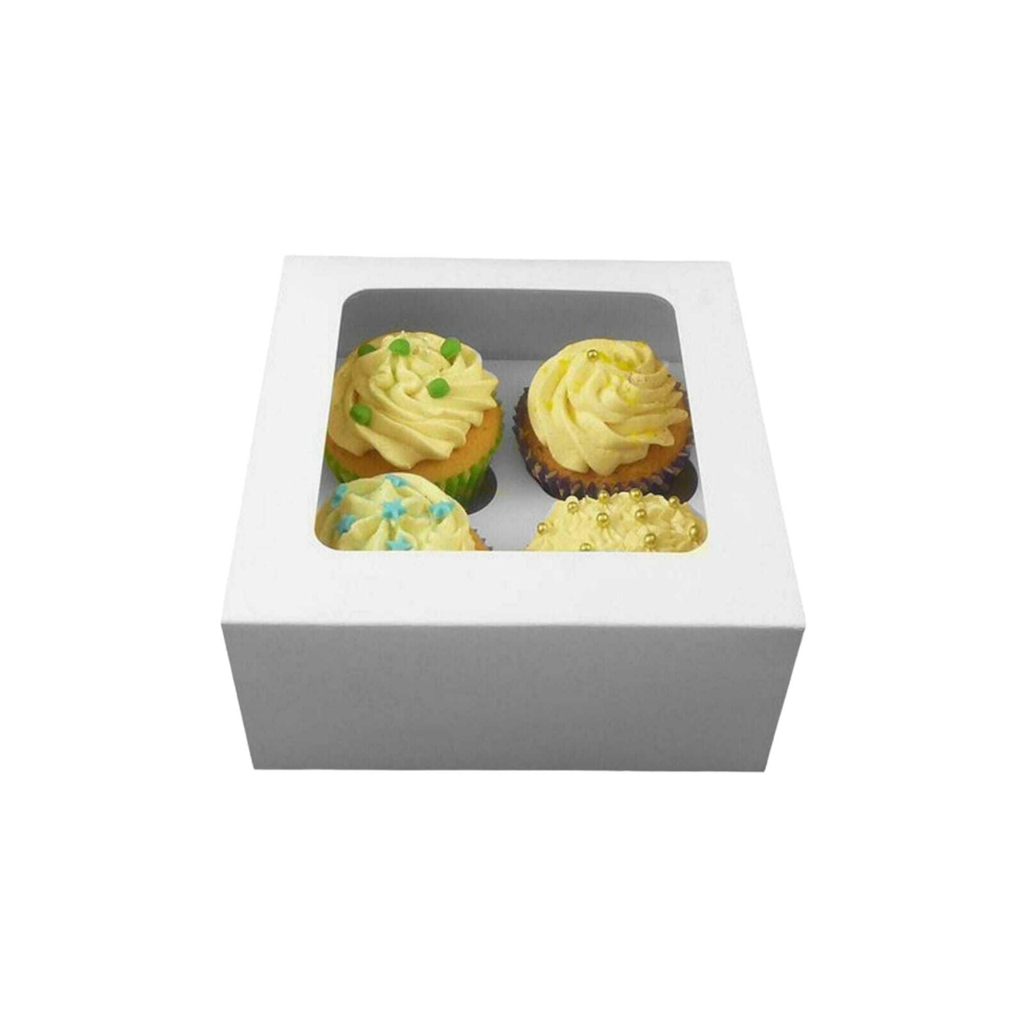 Muffin Cupcake Biscuit Card Box White 230x170x80mm 4pack