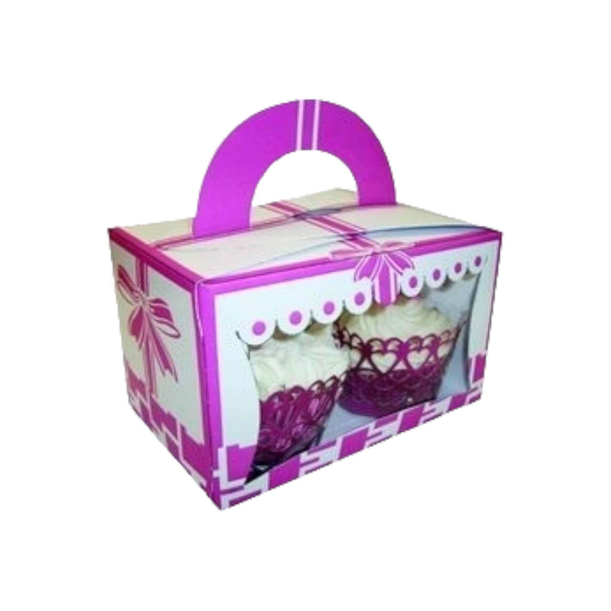 Gift Party Treats Box with Handle Muffin Cupcake Biscuit