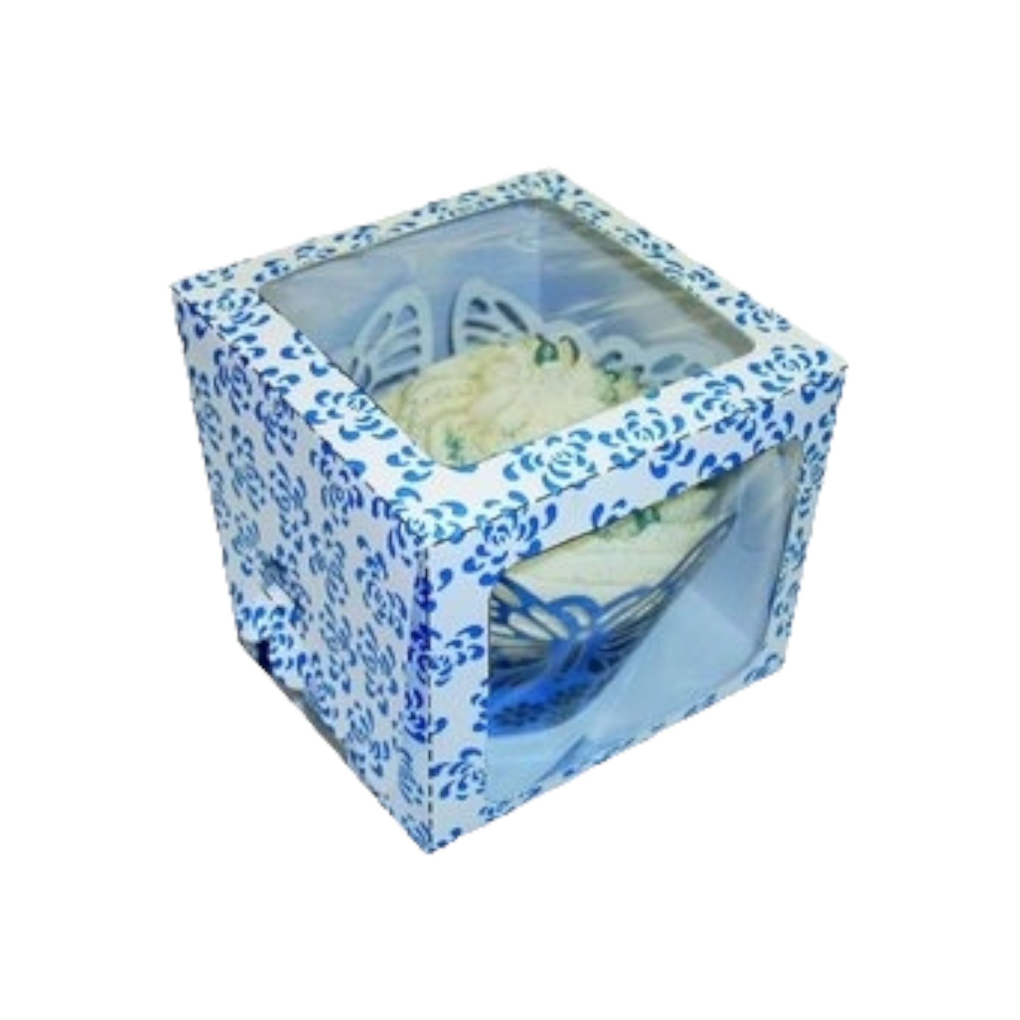 Muffin Cupcake Biscuit Card Box Rose Design CV2