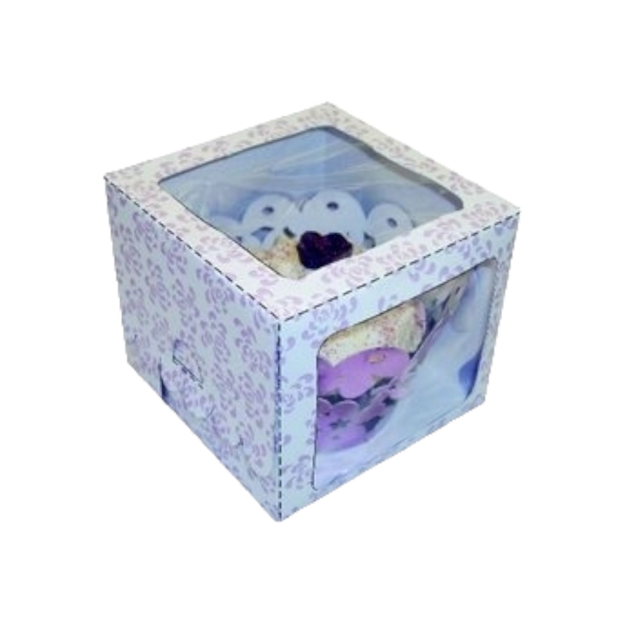 Muffin Cupcake Biscuit Card Box Rose Design CV2