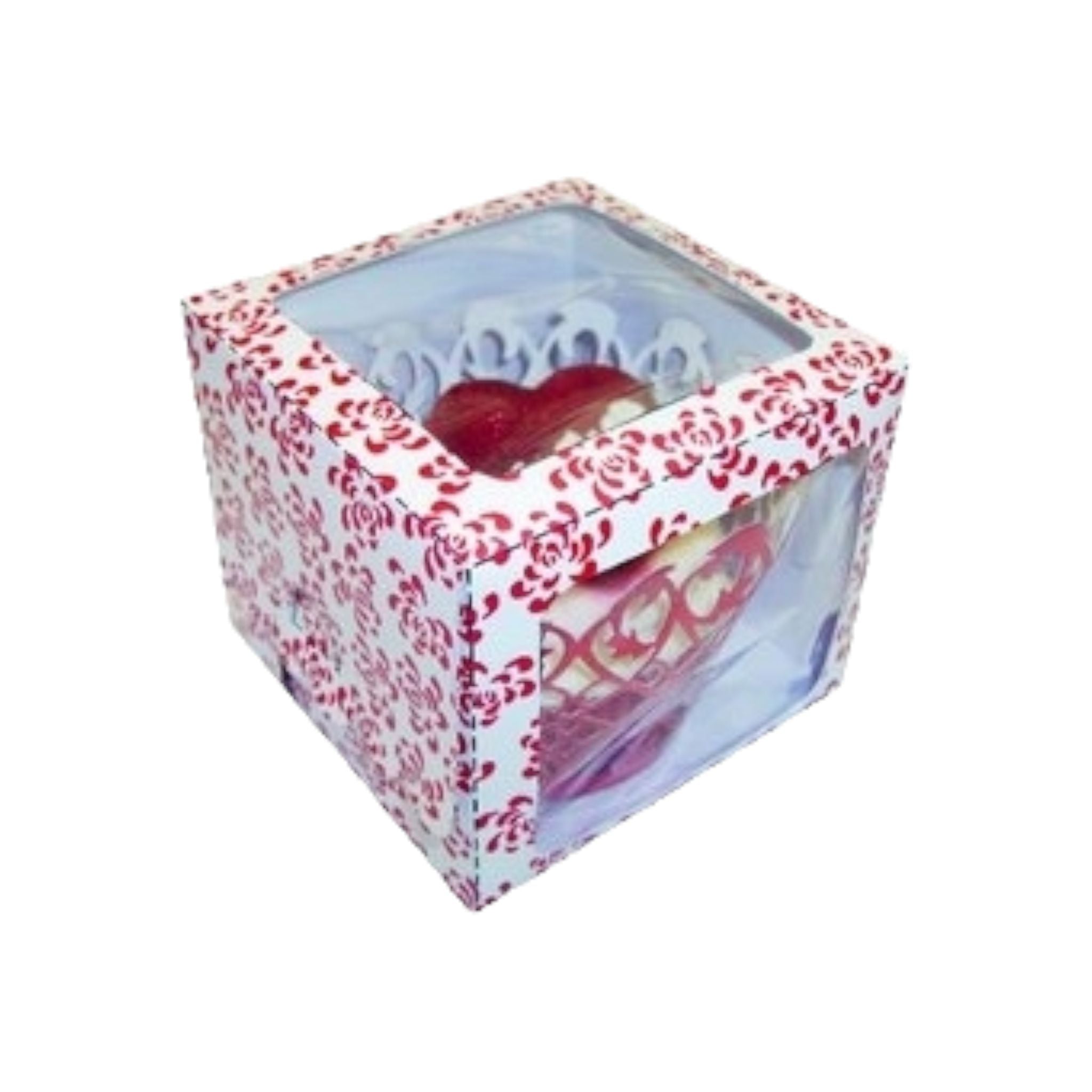 Muffin Cupcake Biscuit Card Box Rose Design CV2