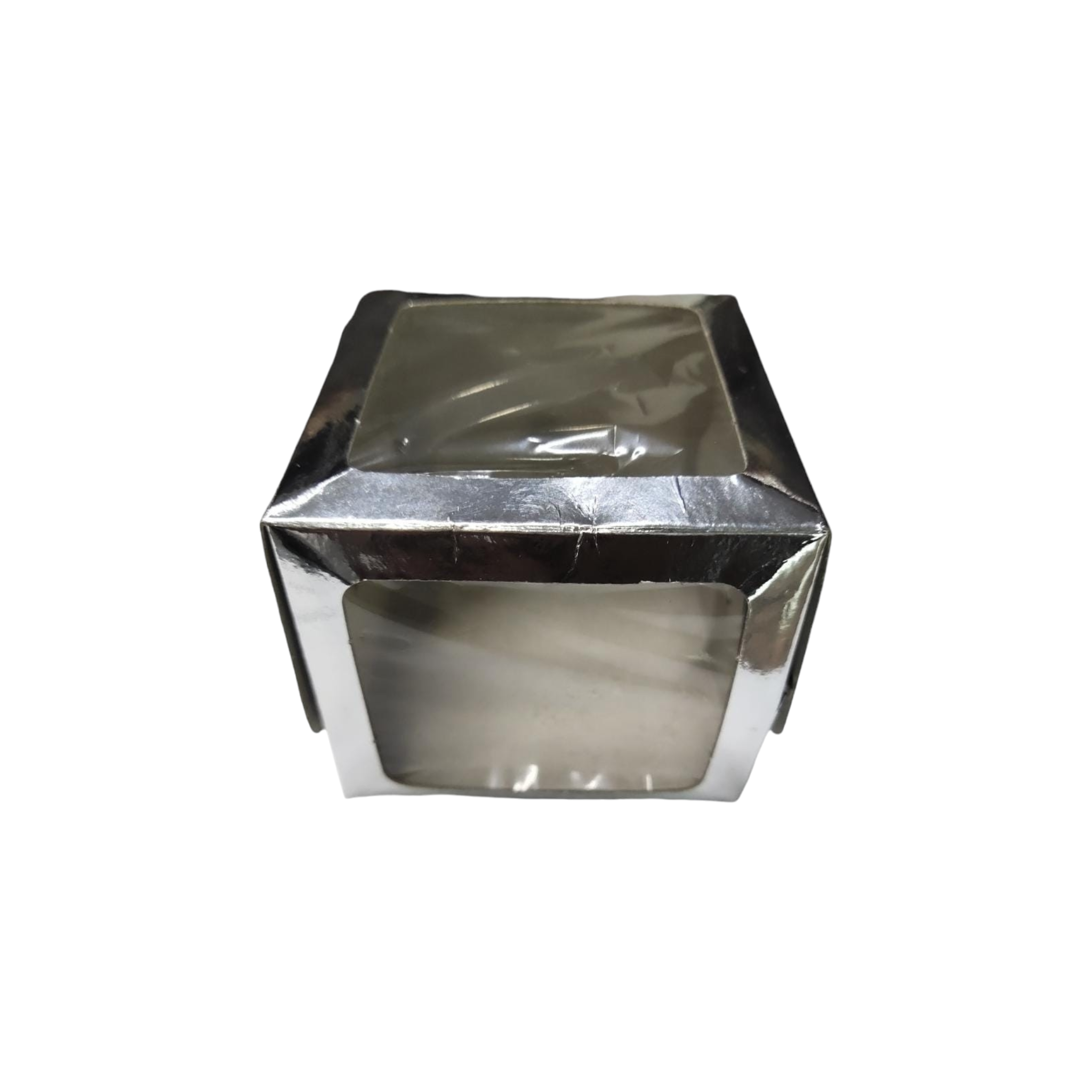 Muffin Cupcake Biscuit Cardboard Paper Cup Box with Window Silver or Gold