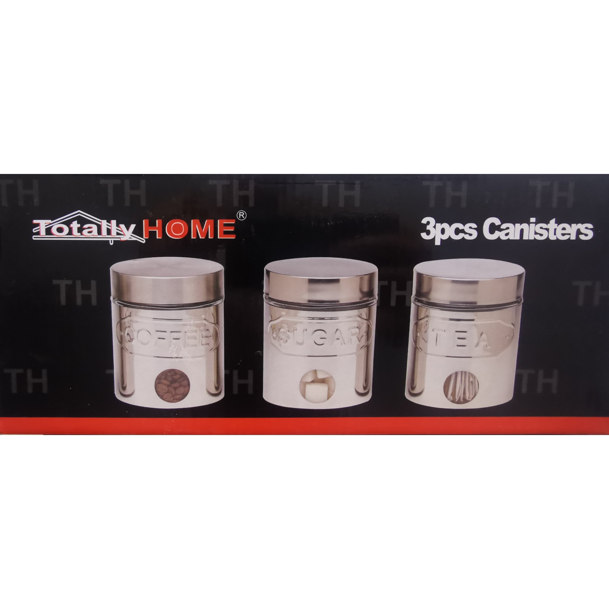 Totally Home Canister Tea-Coffee-Sugar Stainless Steel TH4