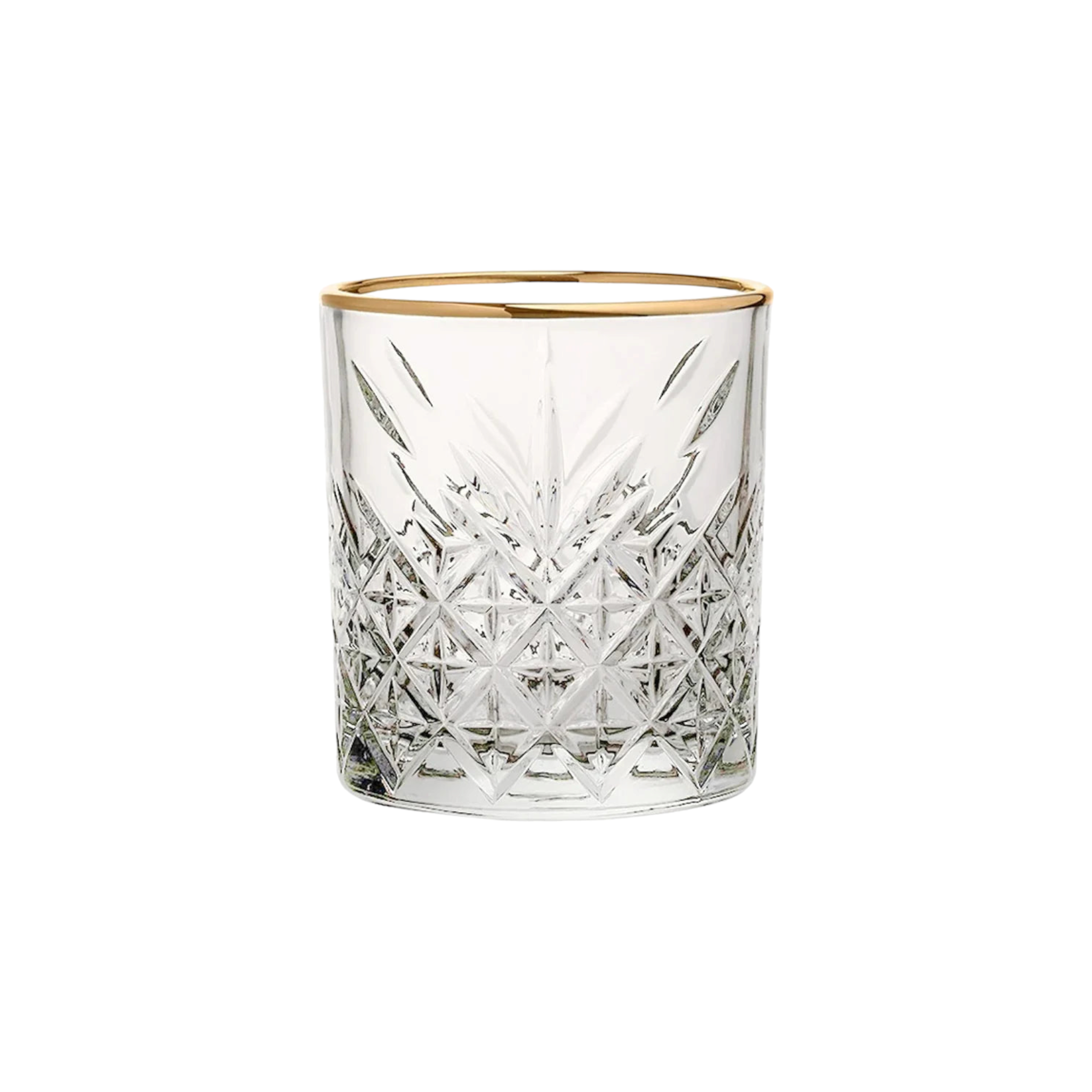 Pasabahce Glass Tumbler 345ml Gold Rim Whisky 4pc 23960