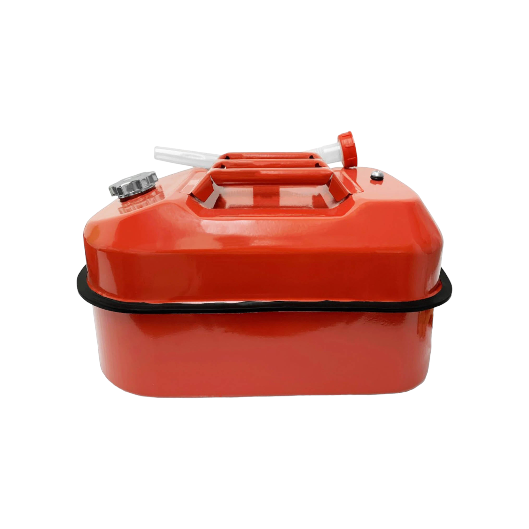 20L Red Metal Fuel Jerry Can Horizontal