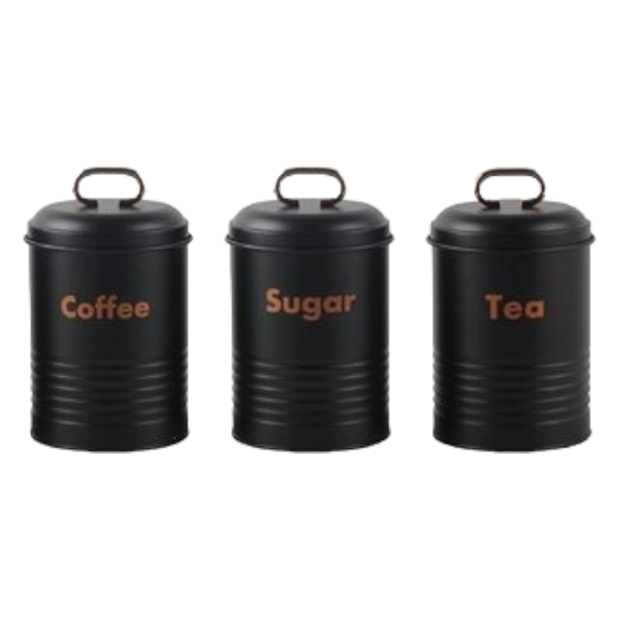 Totally Home Retro Bread Bin with Gold Handle & 3pc Canister Set Tea-Coffee-Sugar TH105
