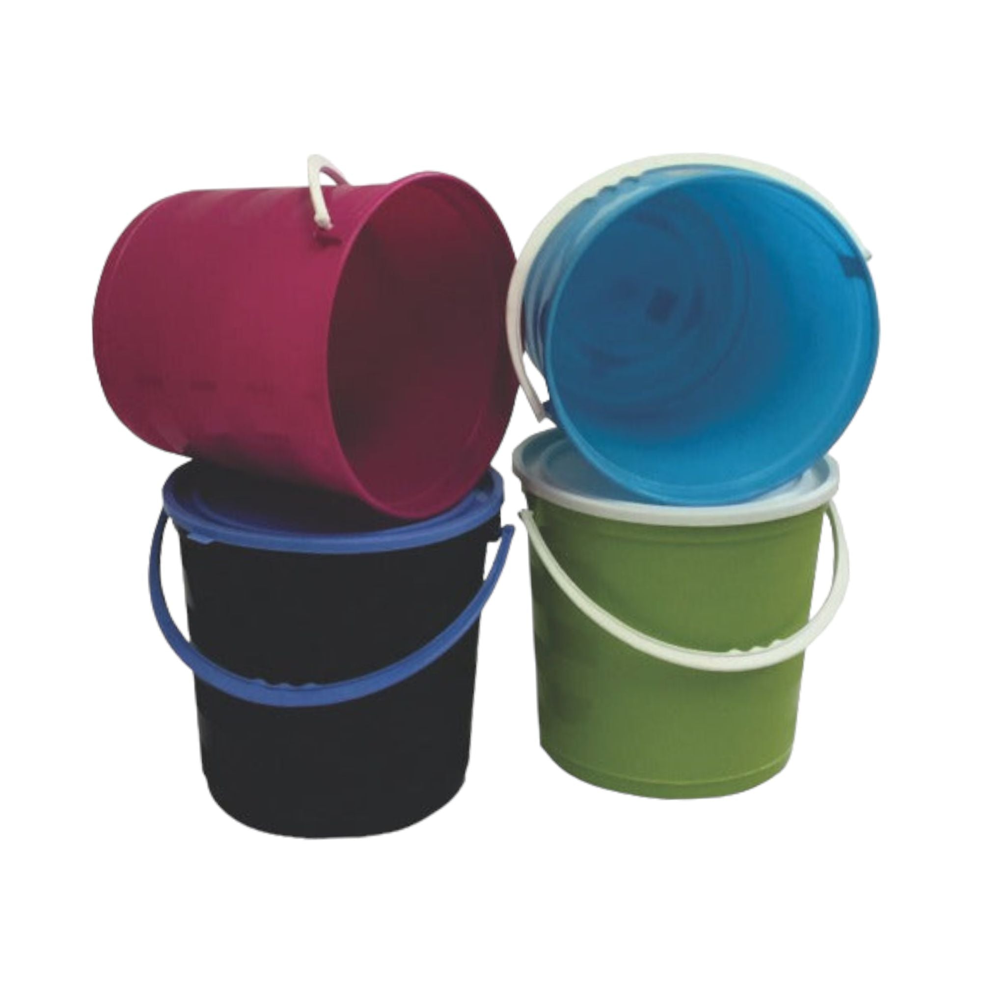 20L Rib Plastic Bucket with Lid Virgin