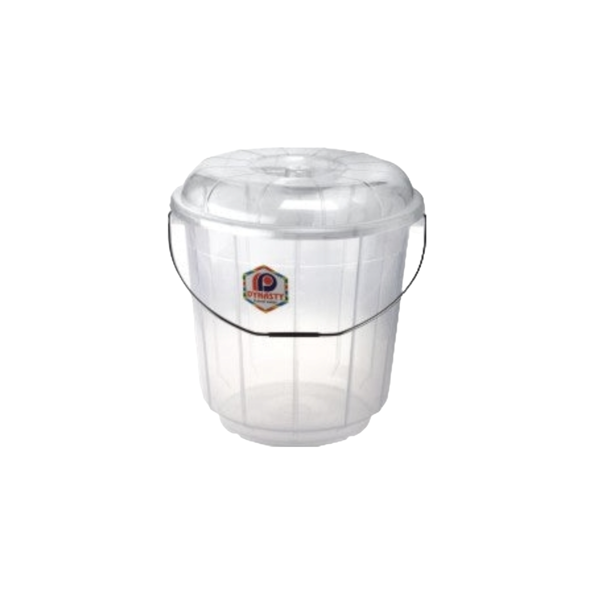 20L Plastic Bucket Transparent with Lid & Steel Handle  120TWL