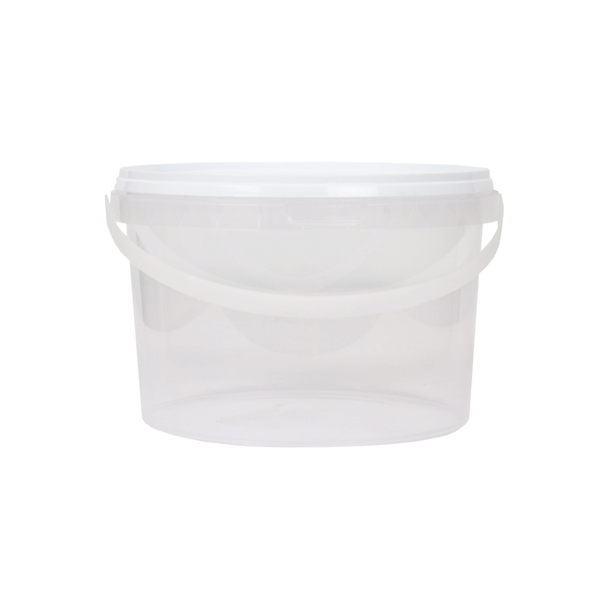 2L Plastic Bucket Frosted Clear Air Tight Lid
