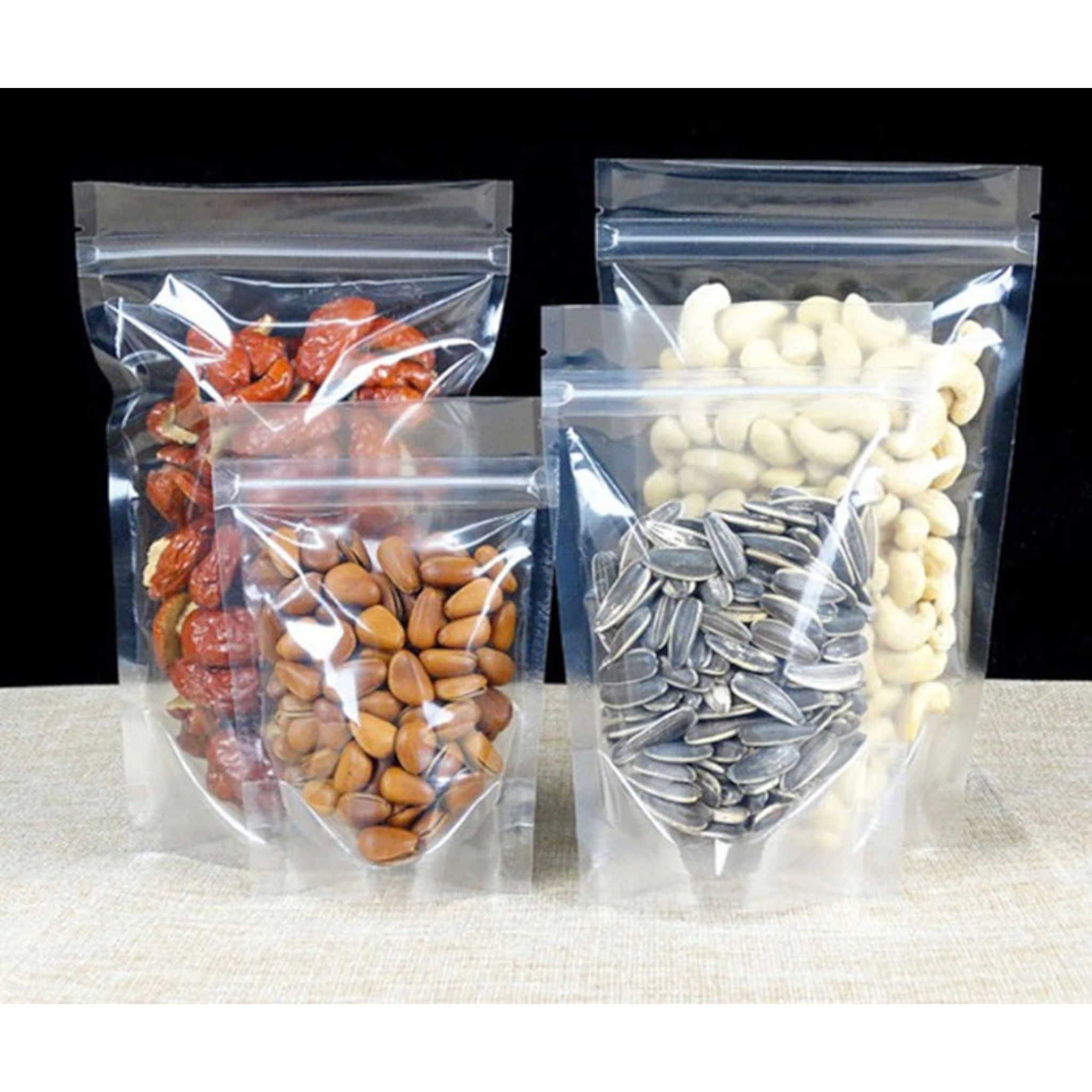Clear Zip Lock Pouch Resealable Stand-up Bags 18x26+4cm 500g 10pack