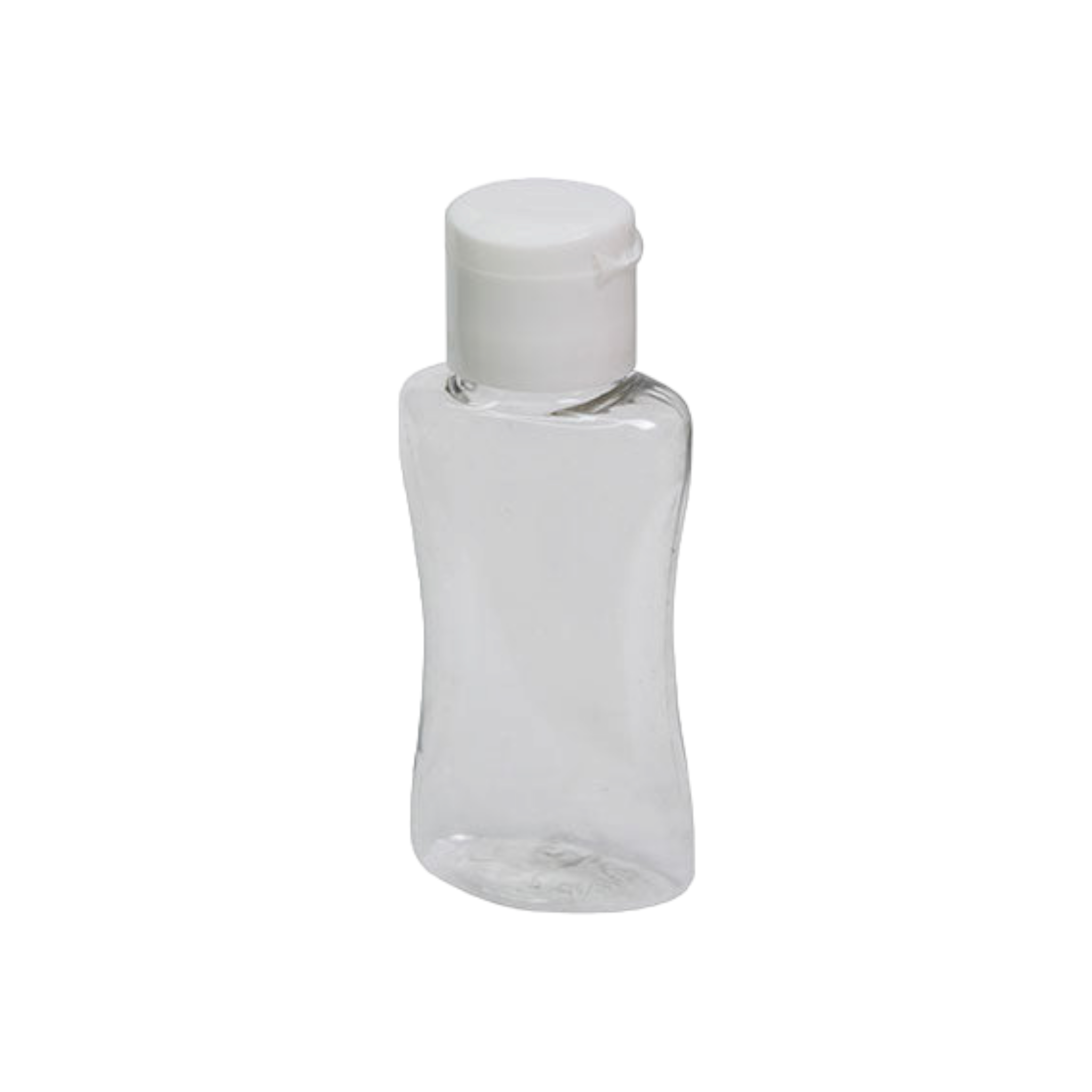50ml PET Flat Curve Bottle Clear Plastic Nu Ware