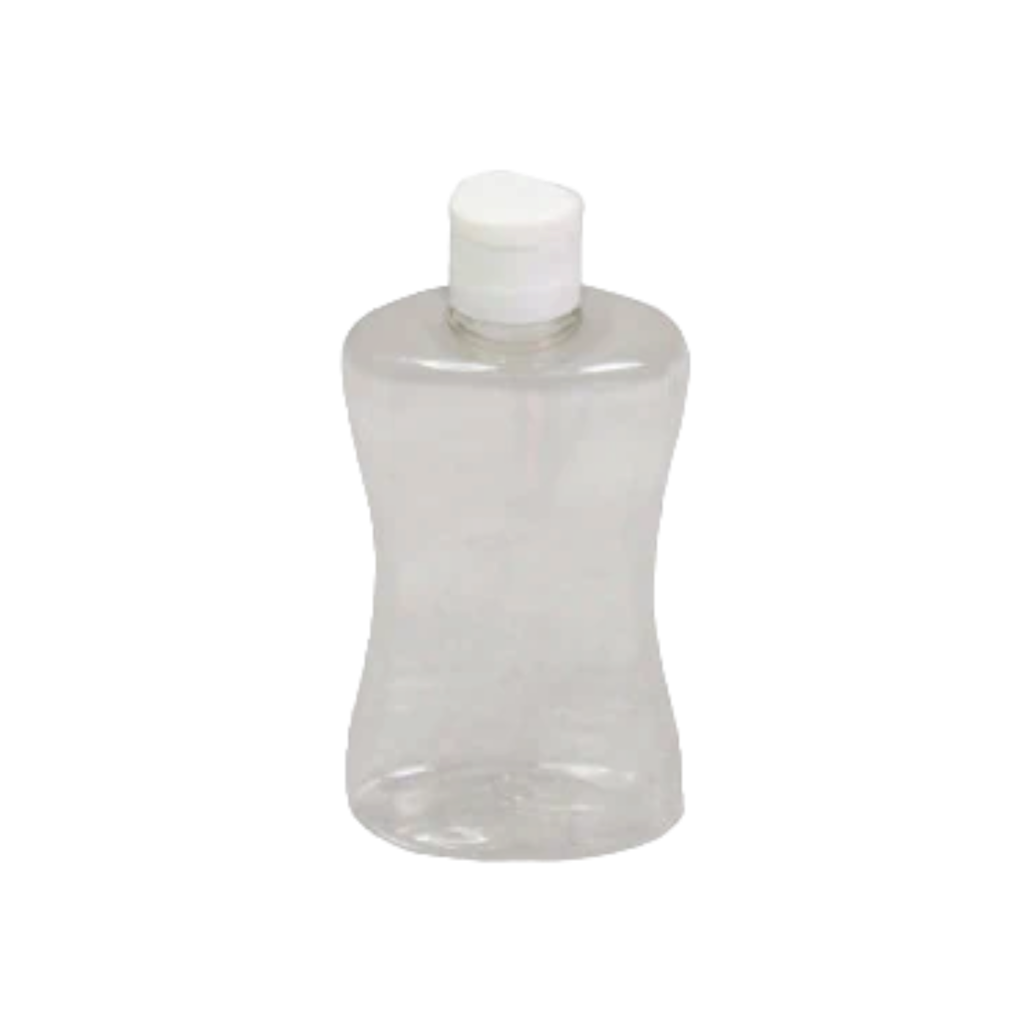 250ml PET Curve Bottle Clear Plastic with Flip Lid Nu Ware