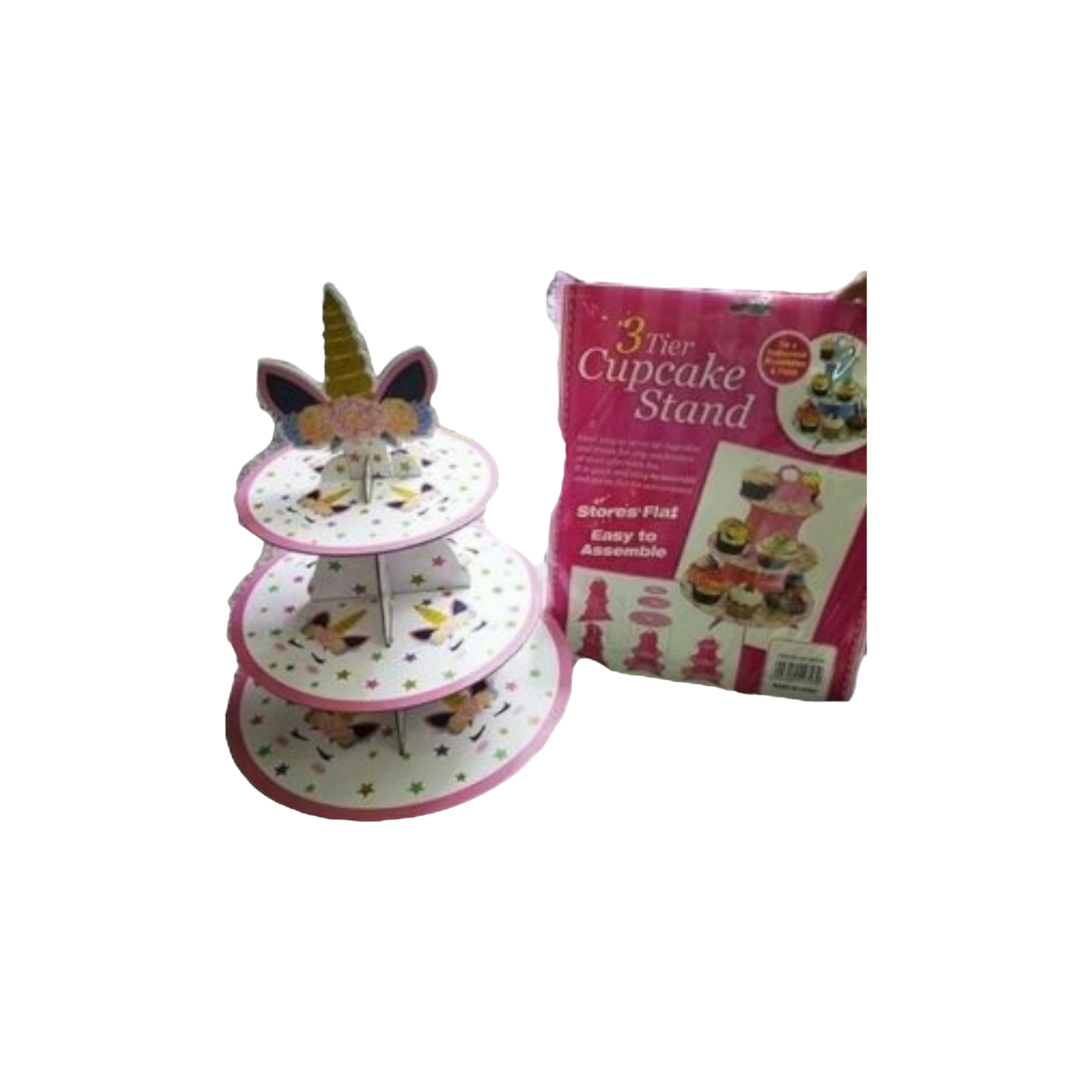 3-Tier Disposable Patisserie Cupcake Stand Cardboard Tray 26x30x36cm