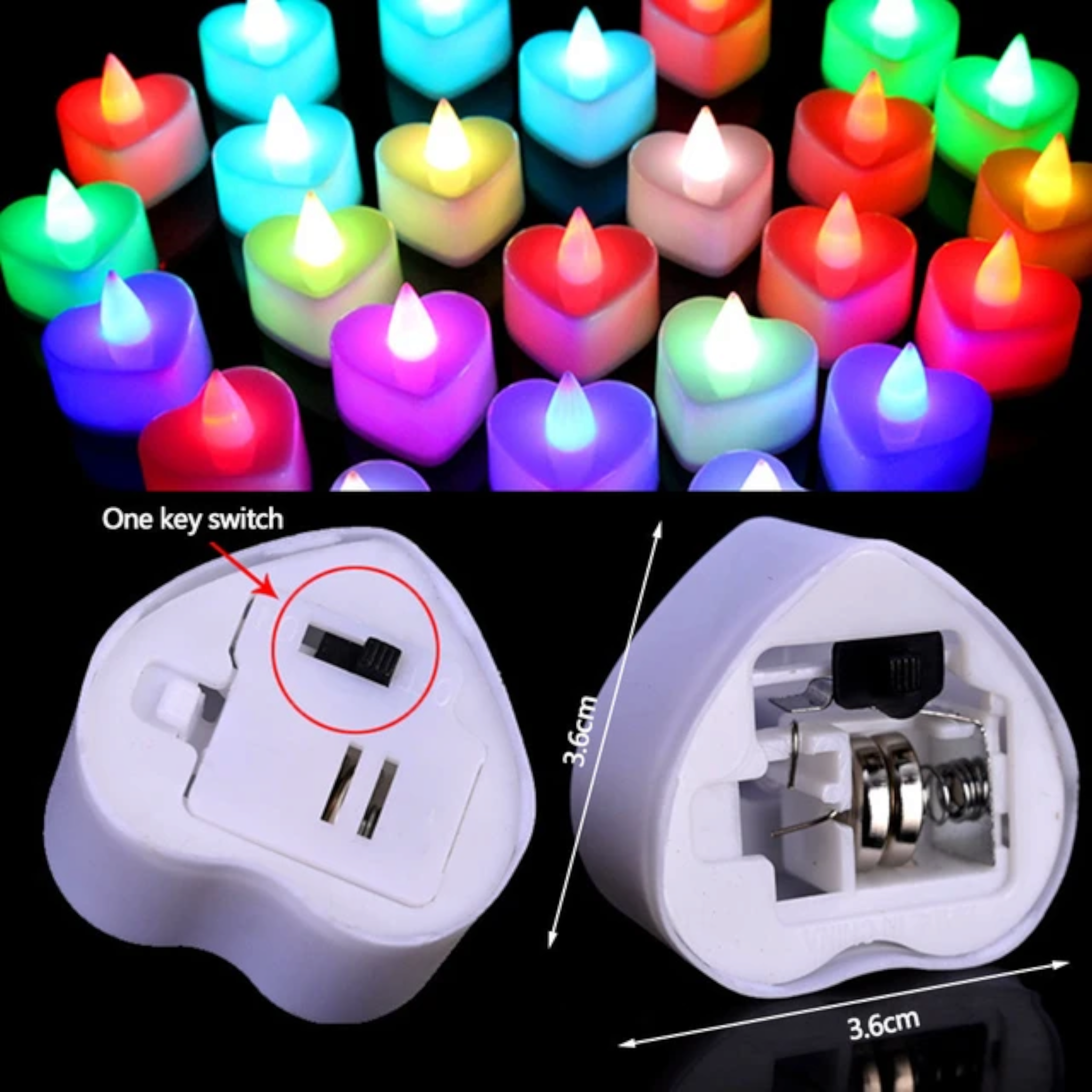 Led Tealight Heart Design Candle 4x2.1cm