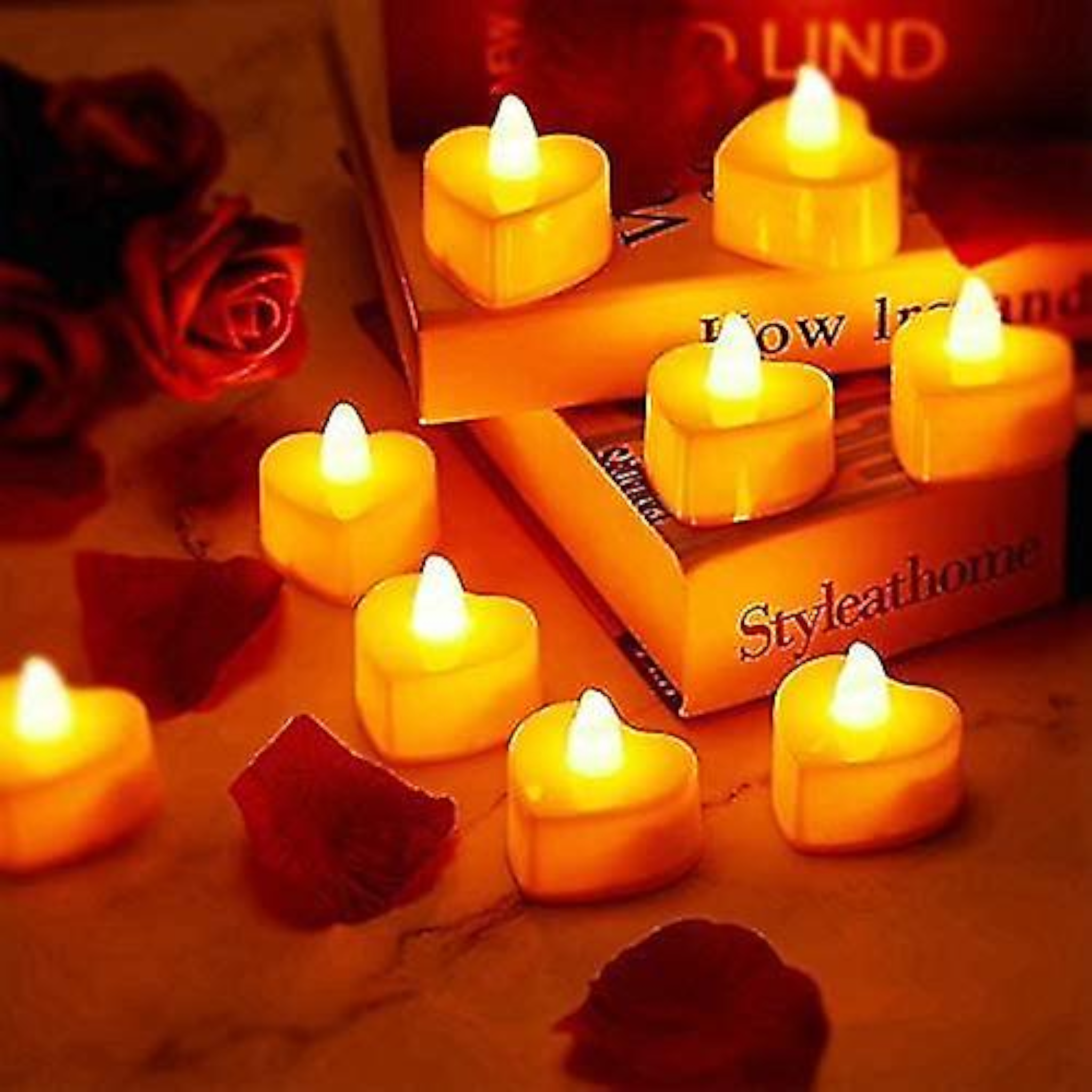 Led Tealight Heart Design Candle 4x2.1cm