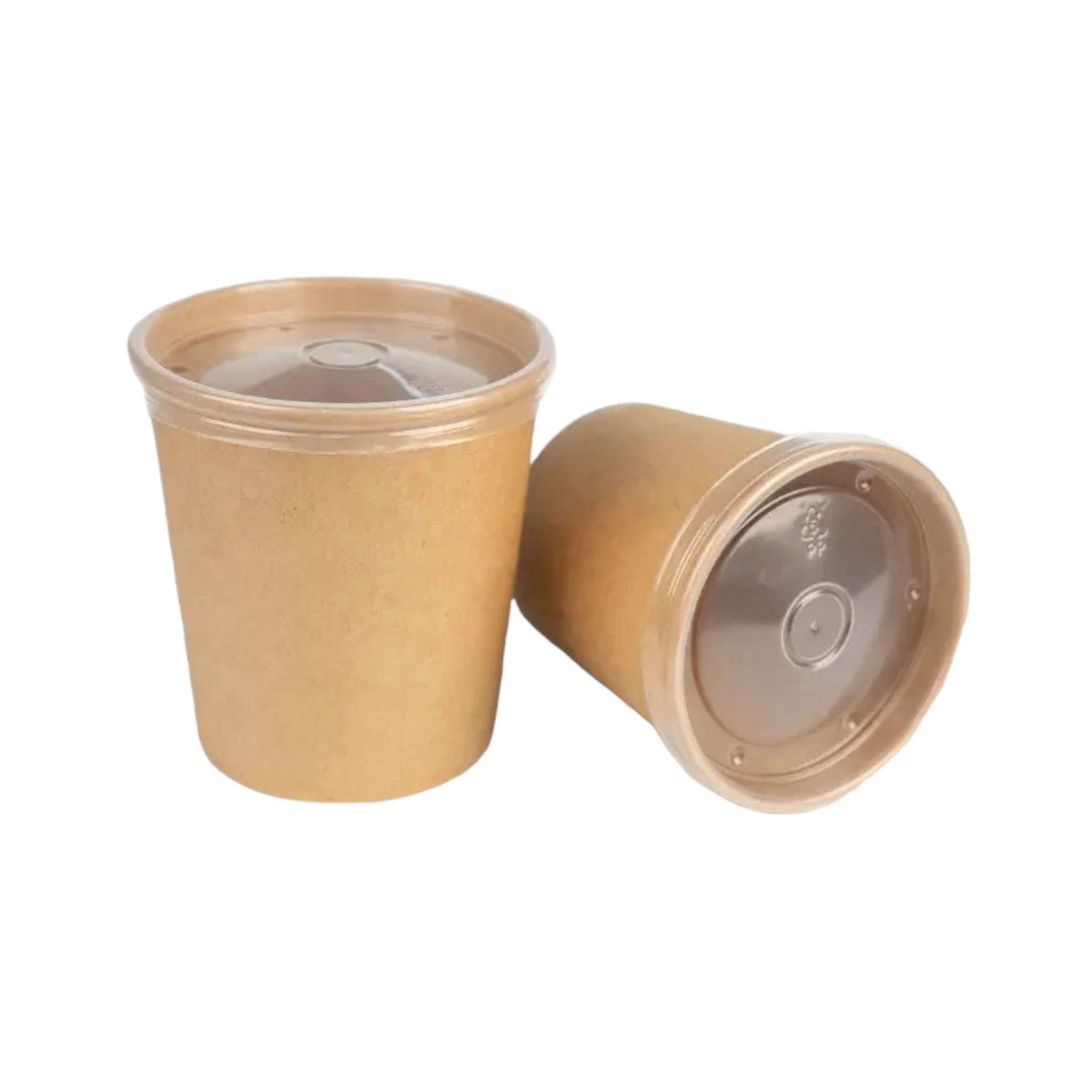 Kraft Paper Food Lunch Soup Bowl Container with Pet Lid 960ml