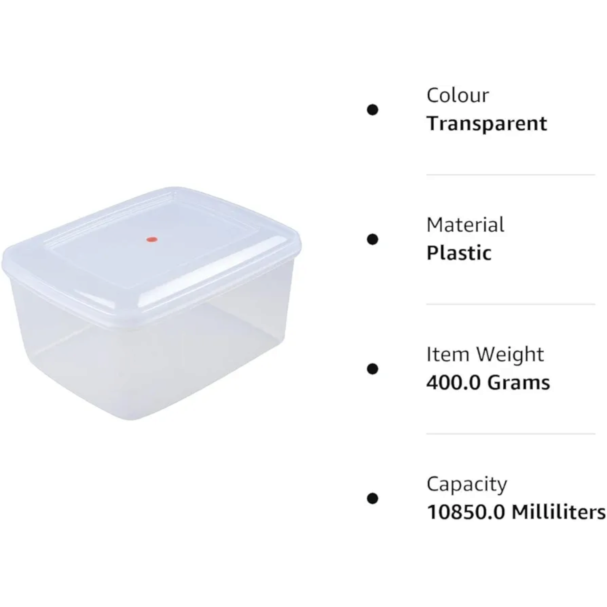 Nakoda Deluxe Plastic Container Storage Box Clear 10L 10850ml 888