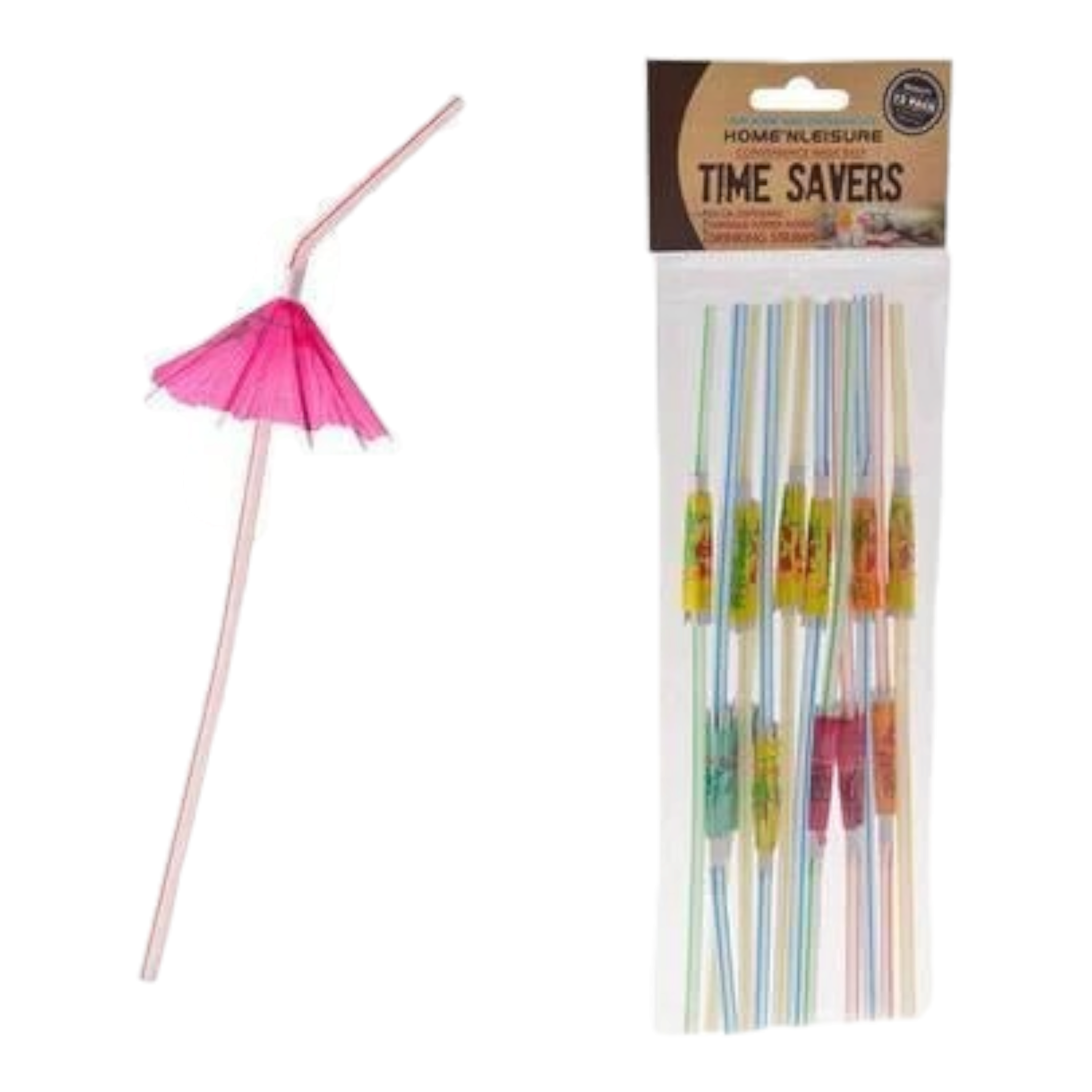 Timesavers Cocktail Party Umbrella Straws Plastic 12pack