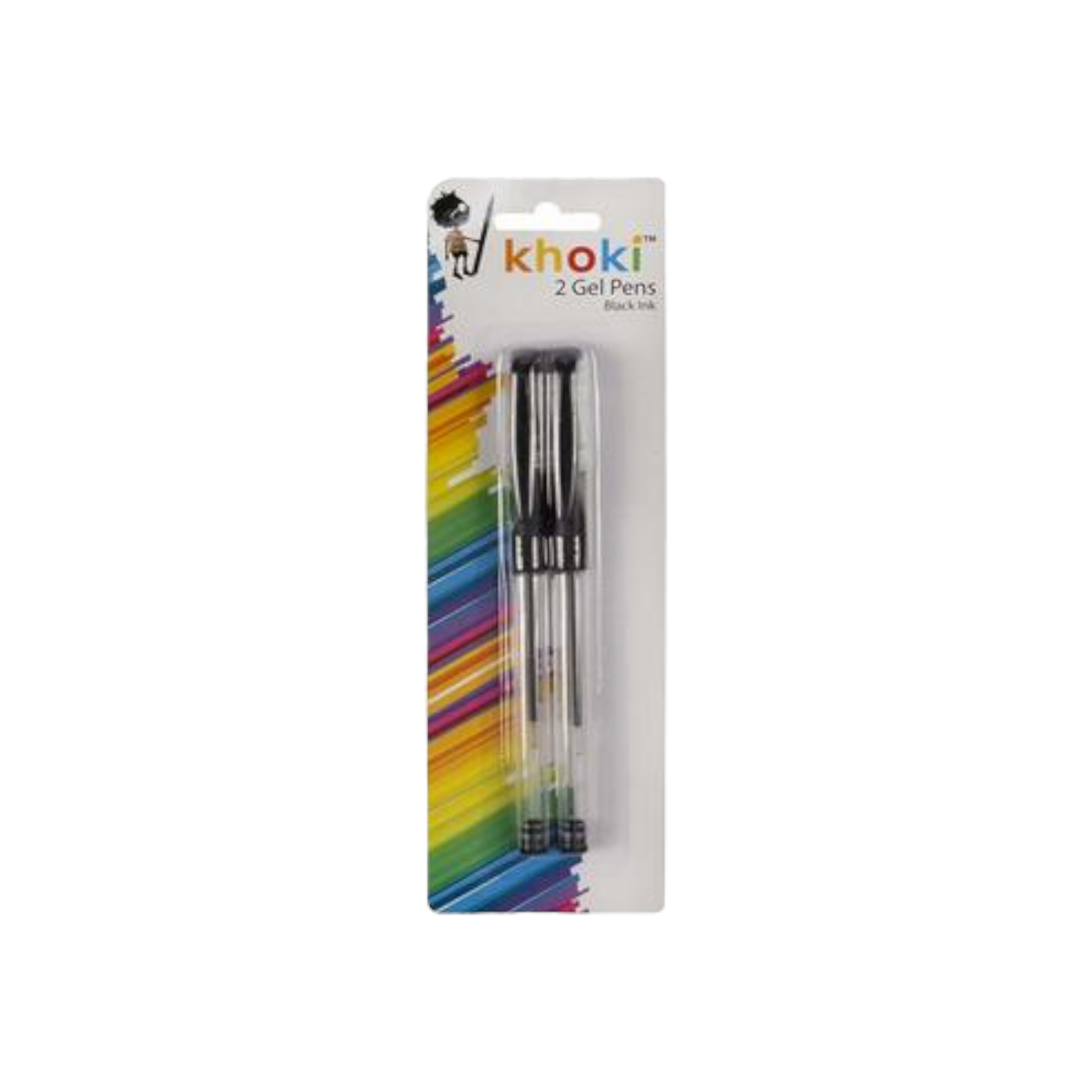 Khoki Gell Ball Pen Black 2pack