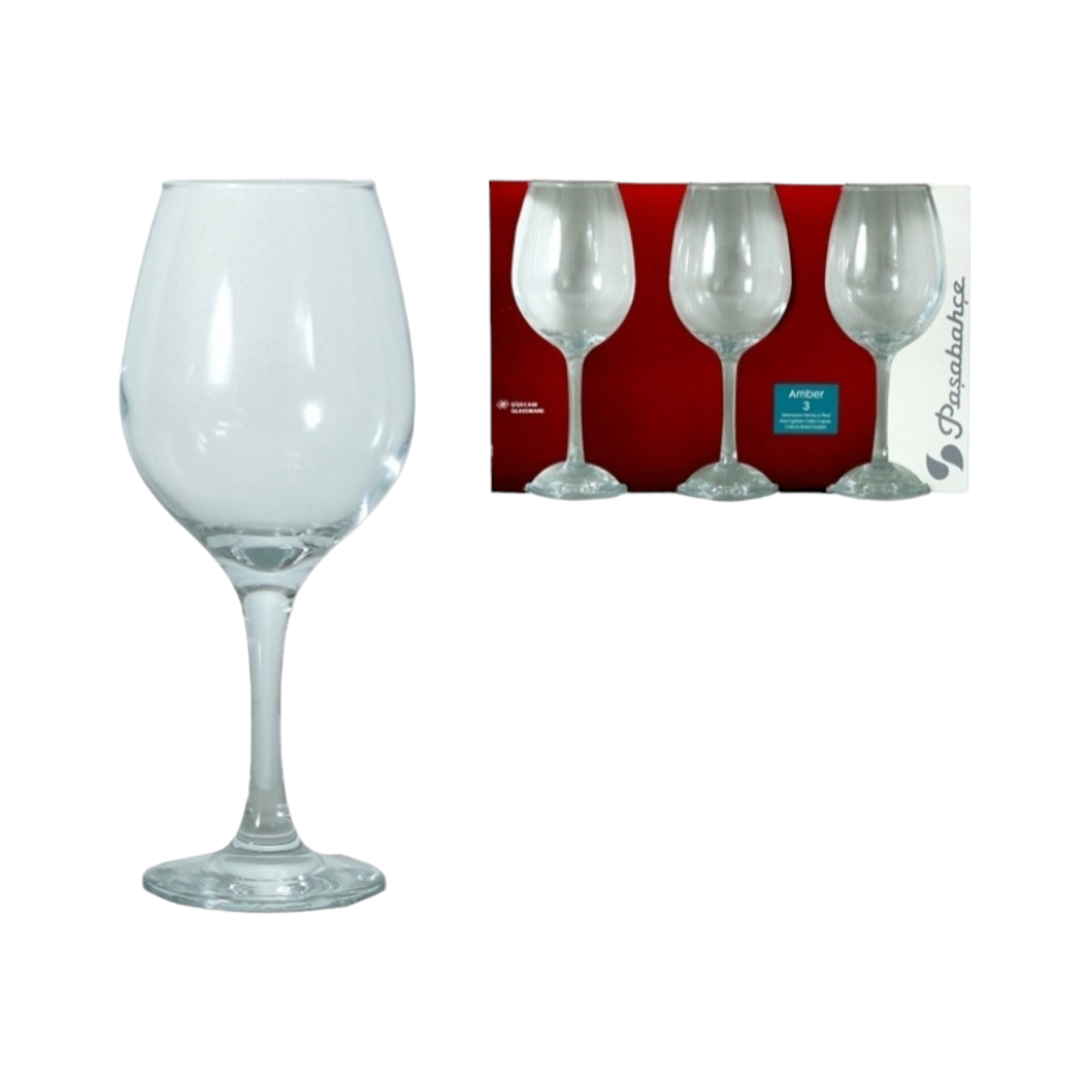 Pasabahce Amber Glass Tumbler 450ml Red Wine 3pc